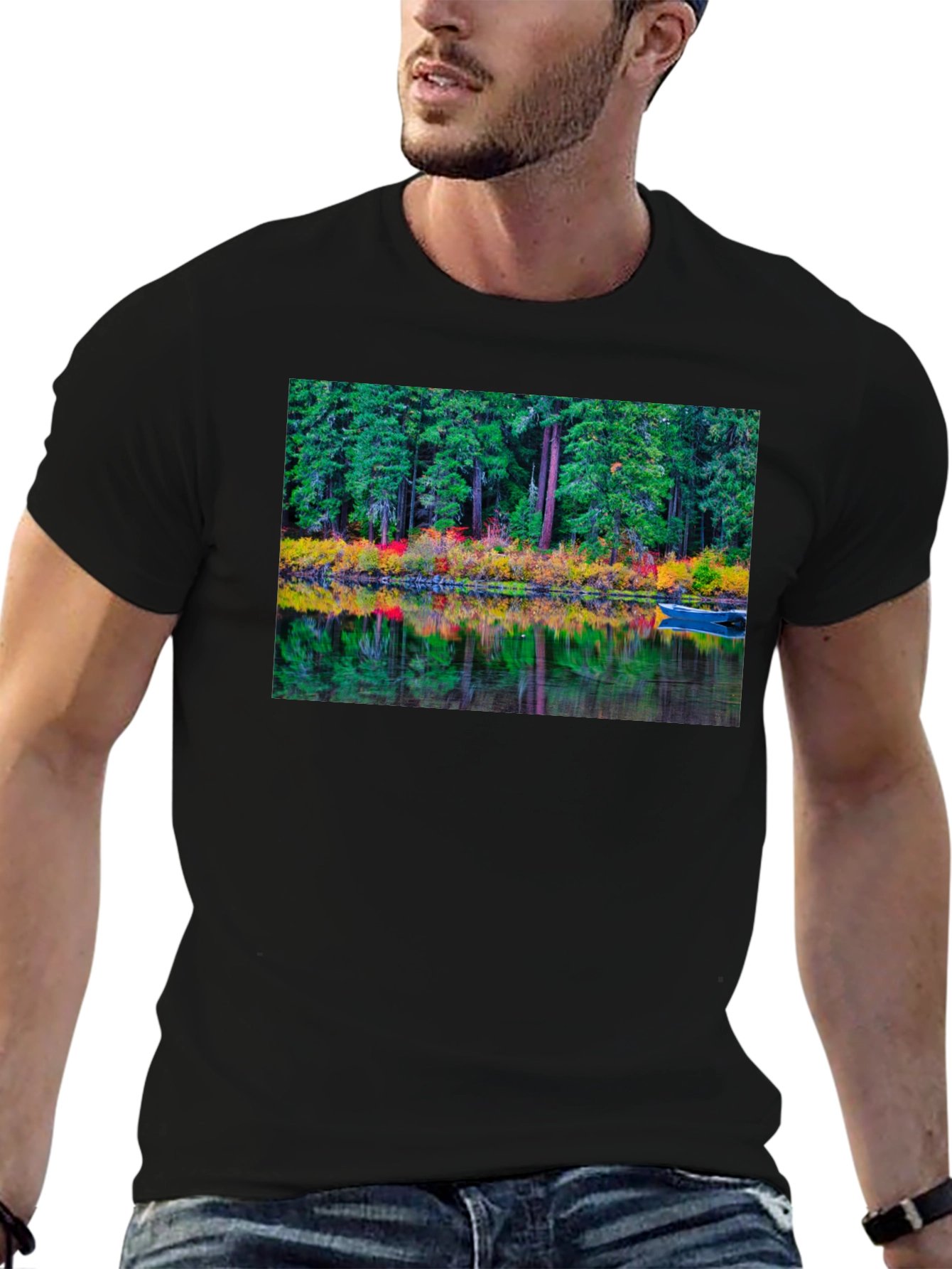 Nature Reflection Graphic Tee - Black