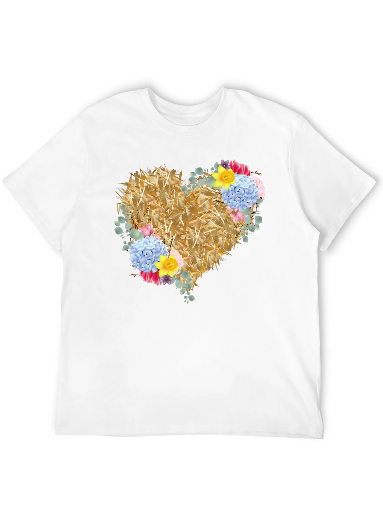 Floral Heart Graphic Tee - Unique Design