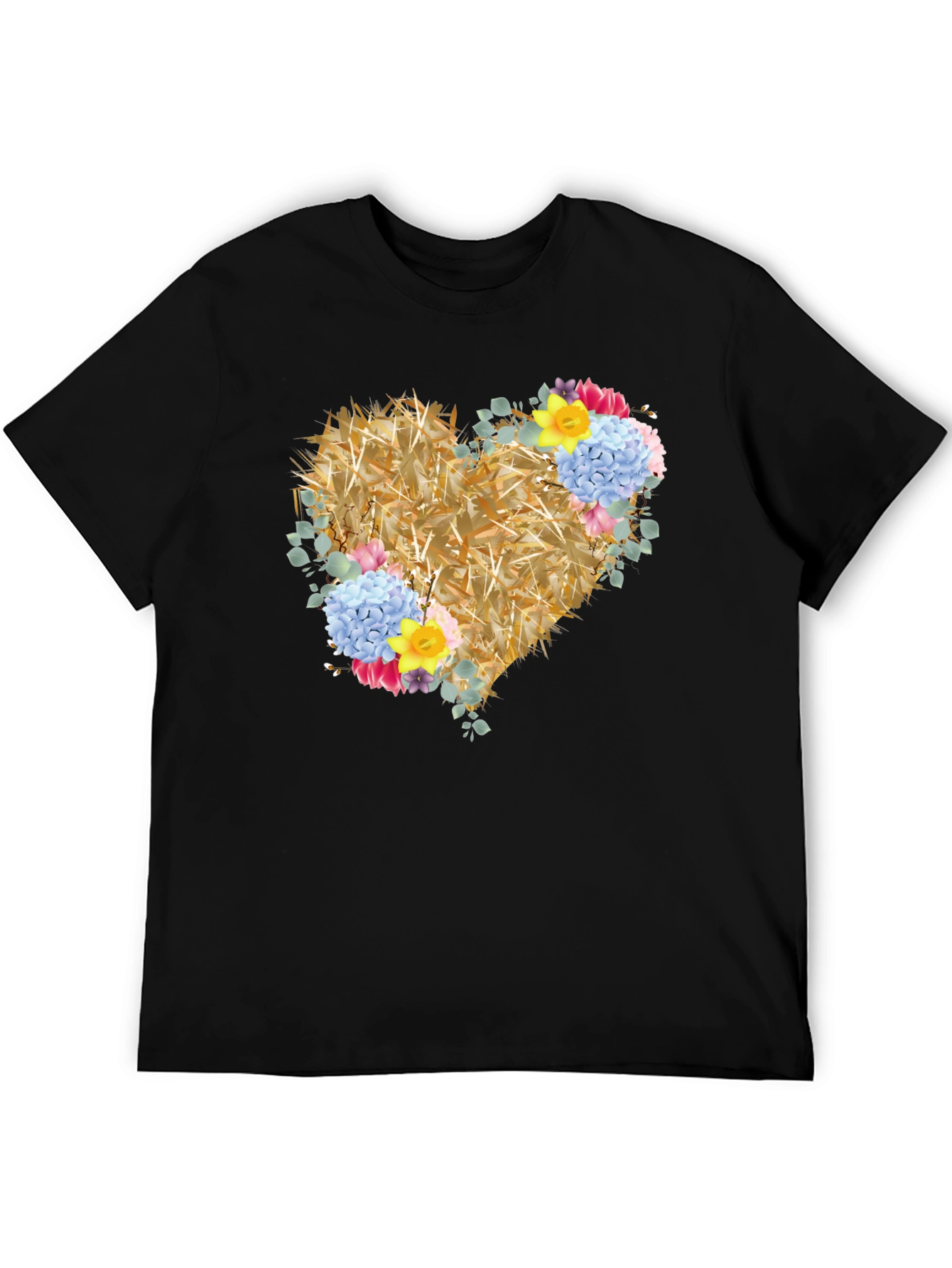 Floral Heart Graphic Tee - Unique Design