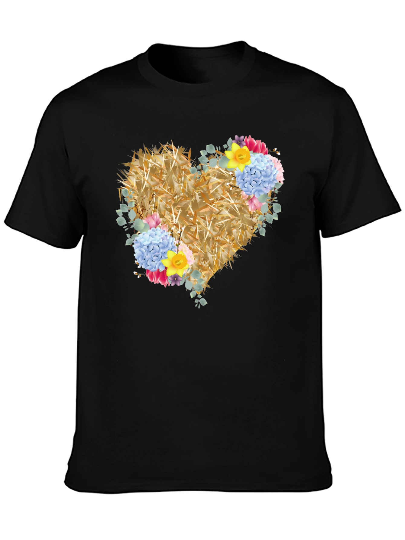 Floral Heart Graphic Tee - Unique Design