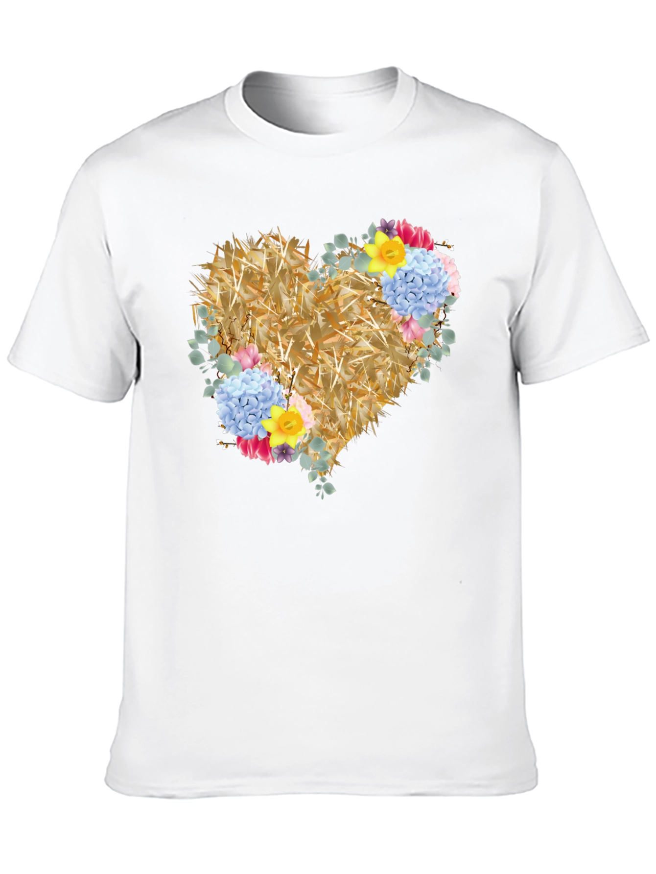 Floral Heart Graphic Tee - Unique Design