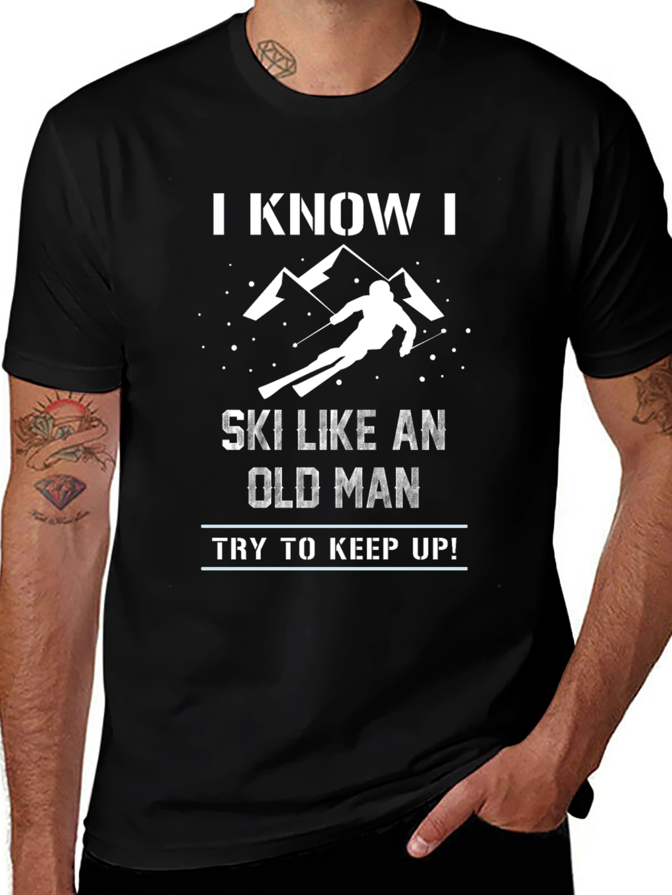Funny Skiing Old Man T-Shirt