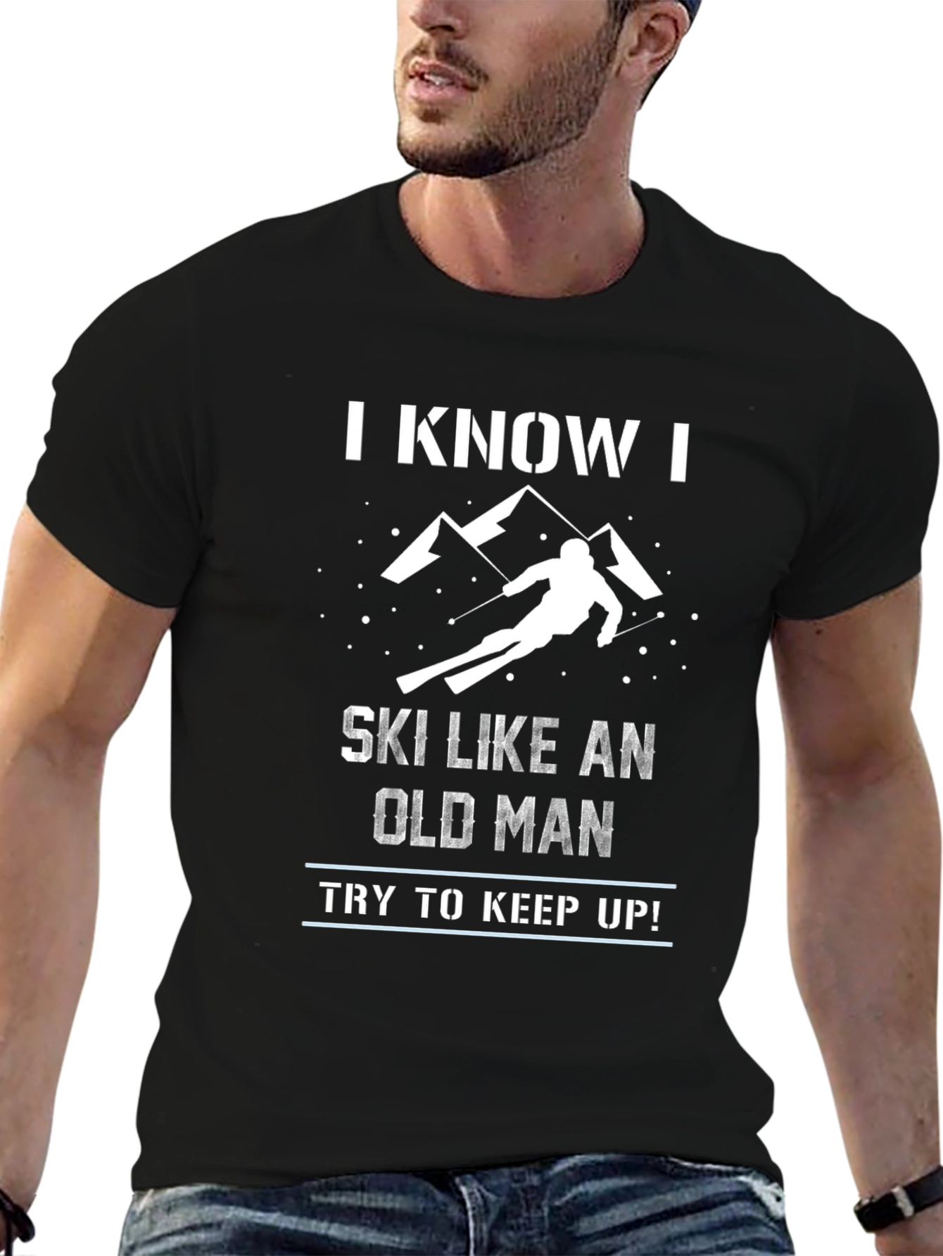 Funny Skiing Old Man T-Shirt