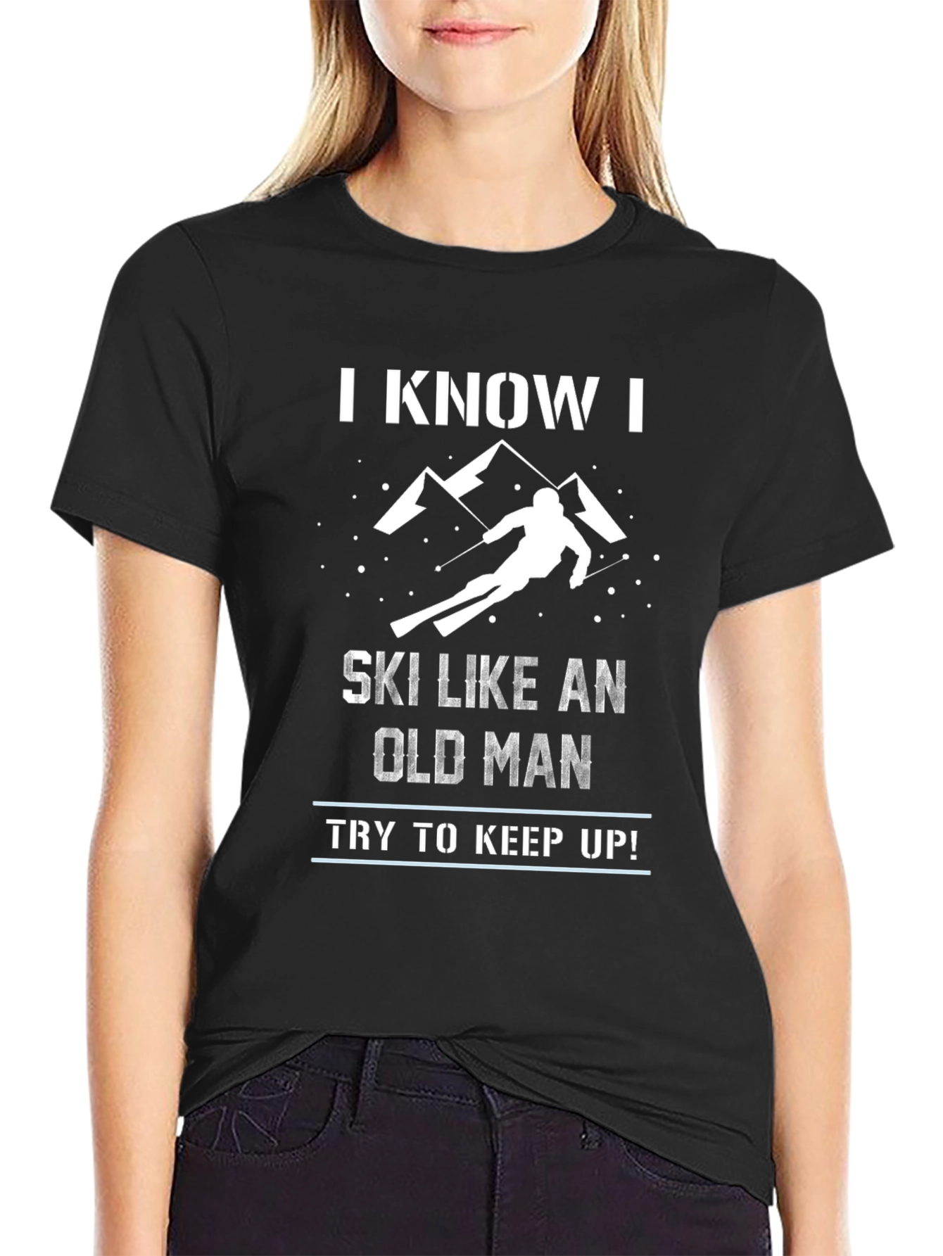 Funny Skiing Old Man T-Shirt