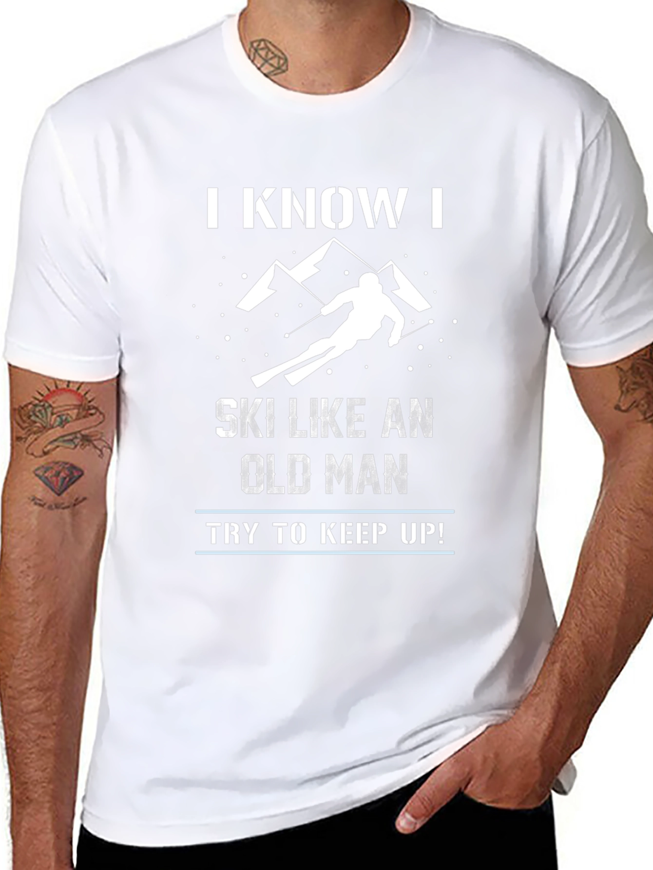 Funny Skiing Old Man T-Shirt