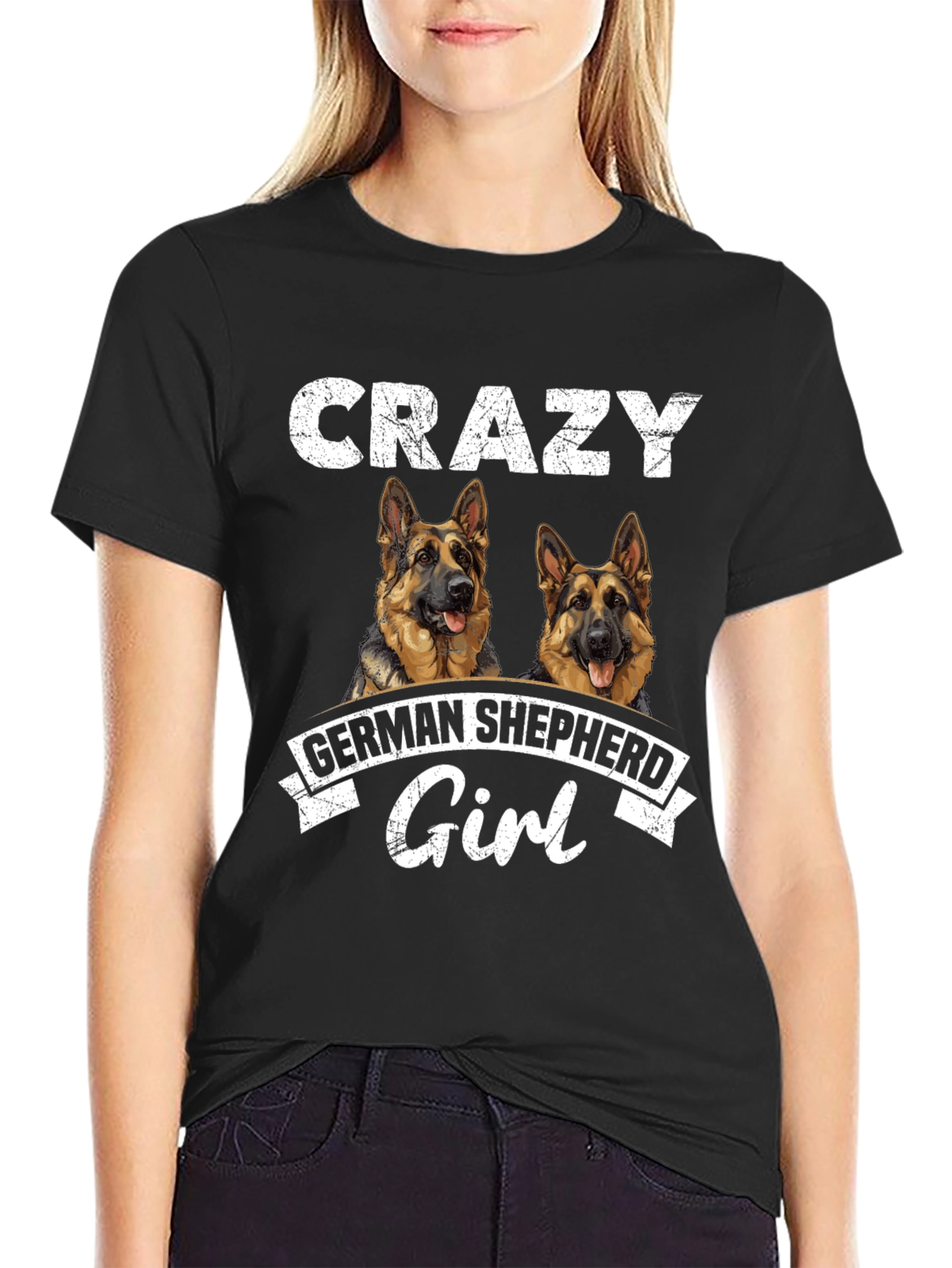 Crazy German Shepherd Girl T-Shirt