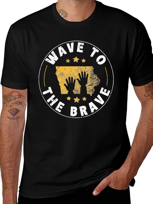 Wave to the Brave Iowa Graphic T-Shirt