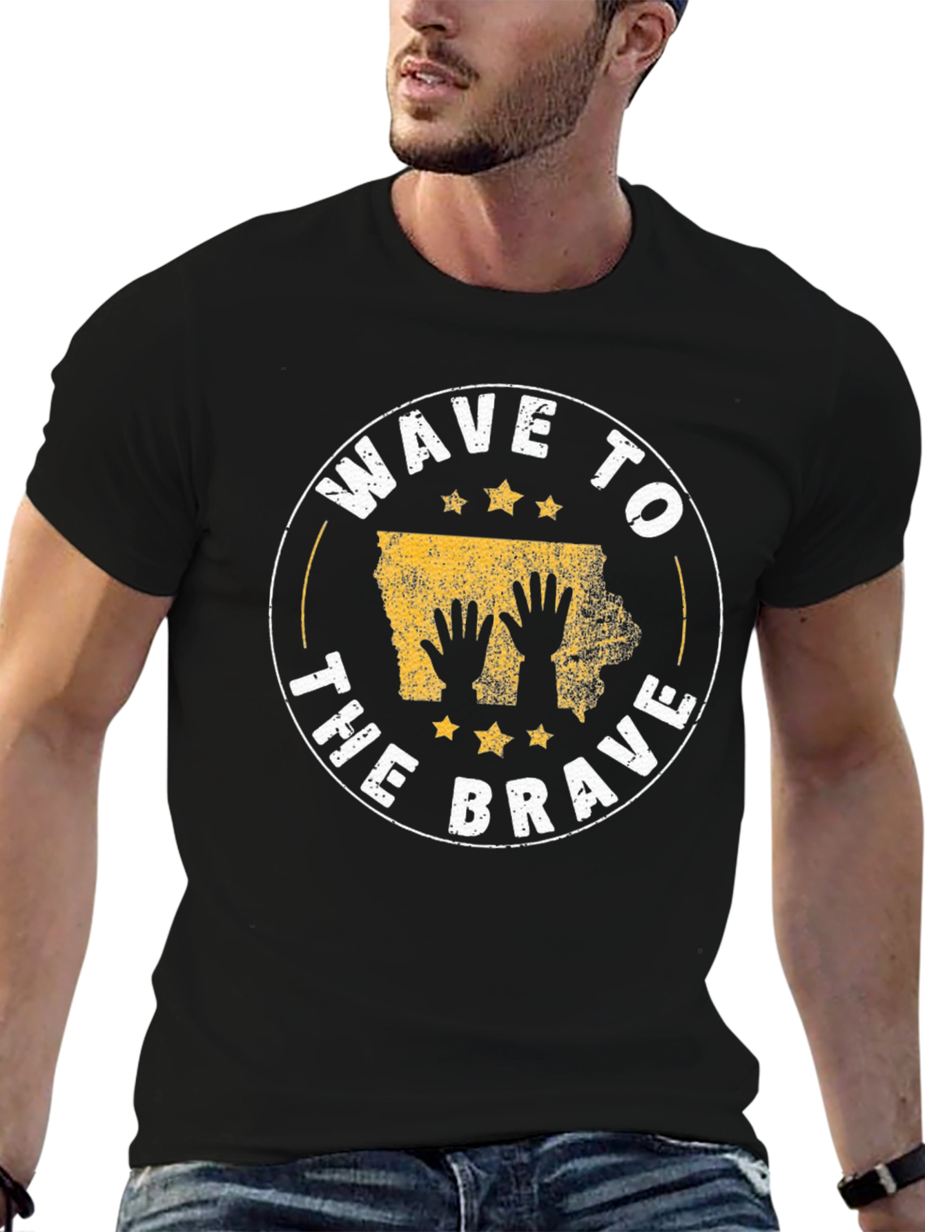 Wave to the Brave Iowa Graphic T-Shirt