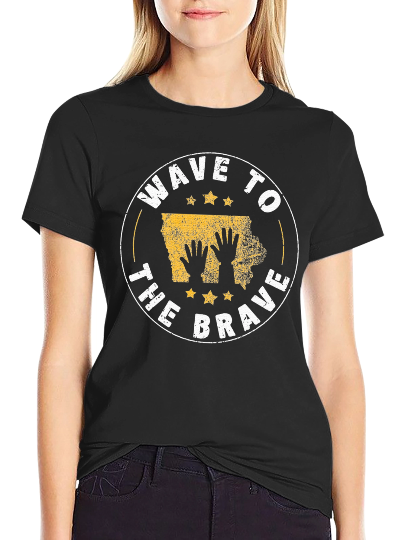 Wave to the Brave Iowa Graphic T-Shirt