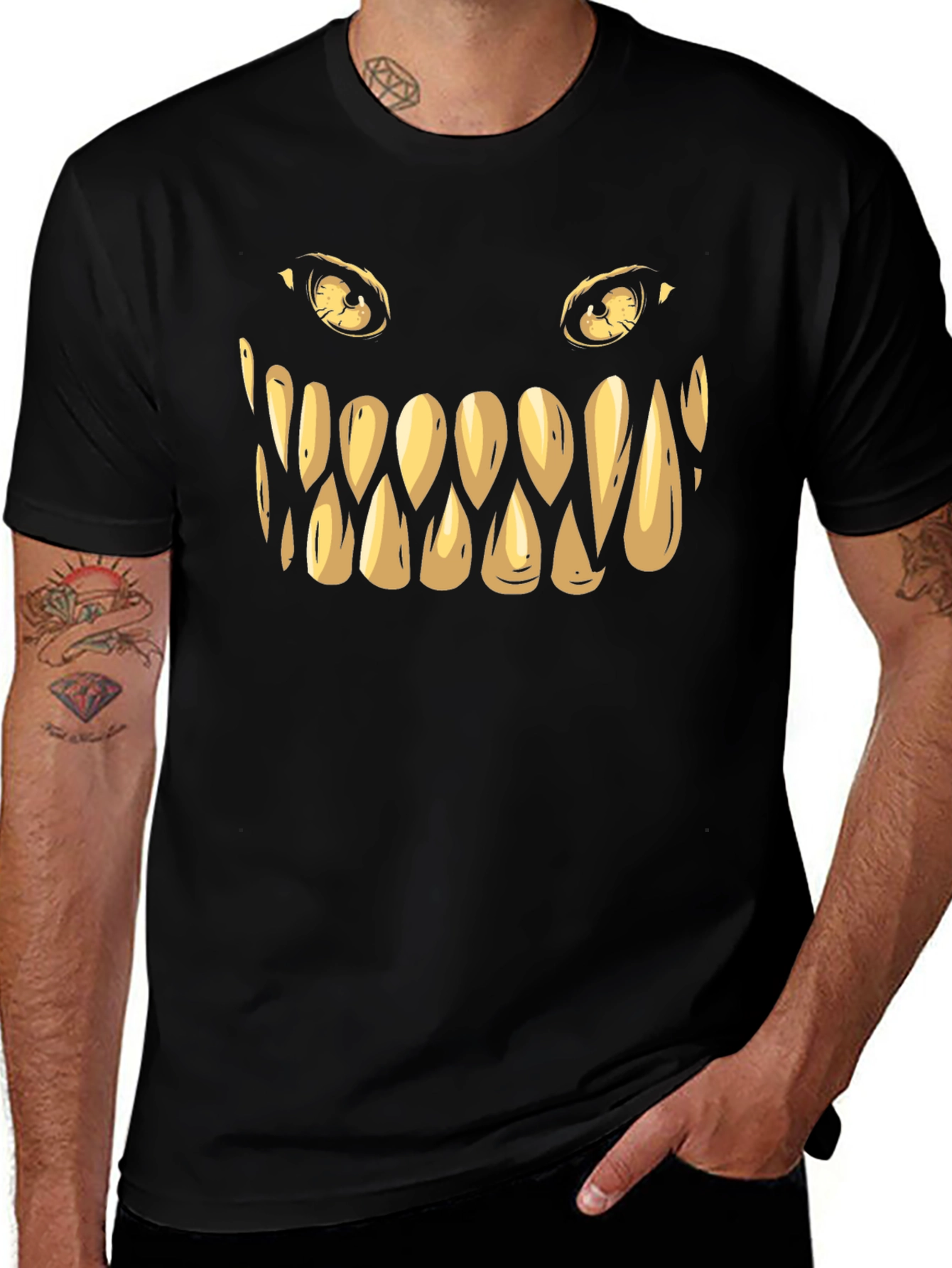 Monster Face Graphic Tee - Spooky Style