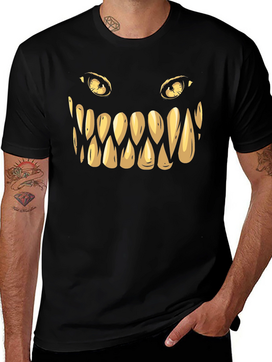 Monster Face Graphic Tee - Spooky Style