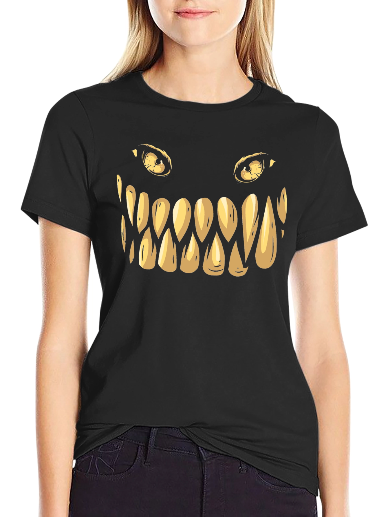 Monster Face Graphic Tee - Spooky Style