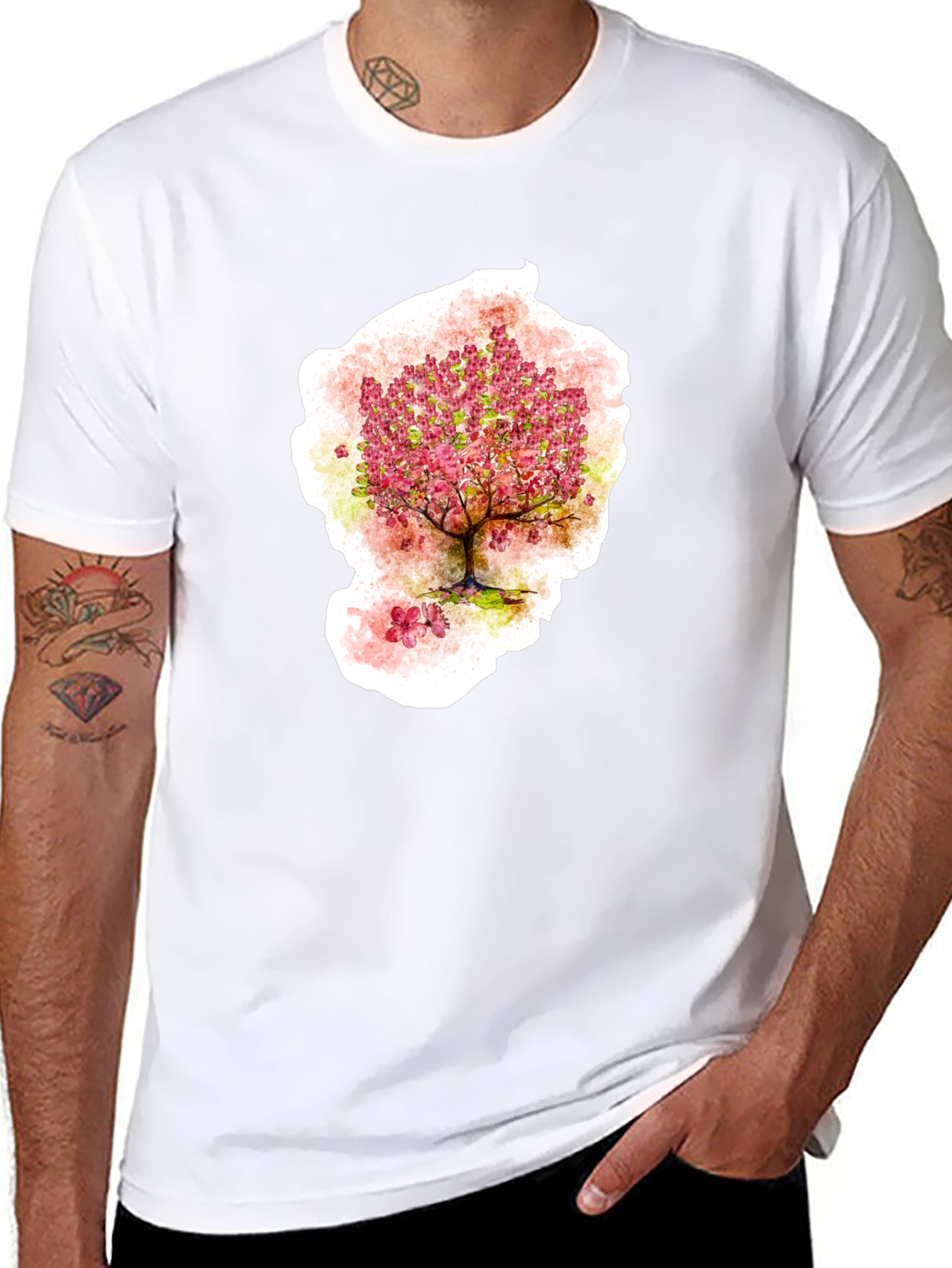 Cherry Blossom Tree Graphic T-Shirt
