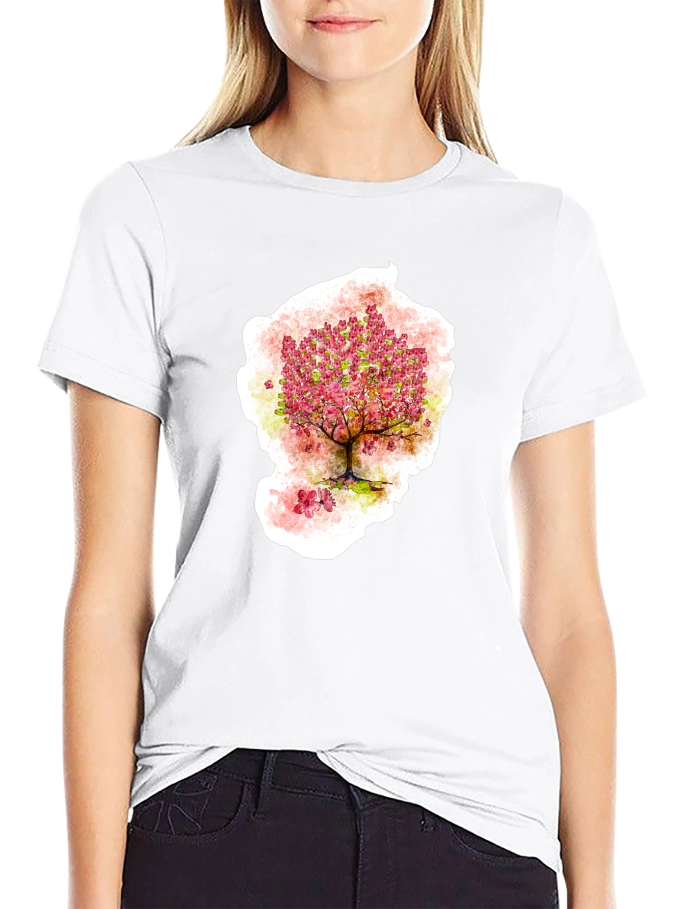 Cherry Blossom Tree Graphic T-Shirt