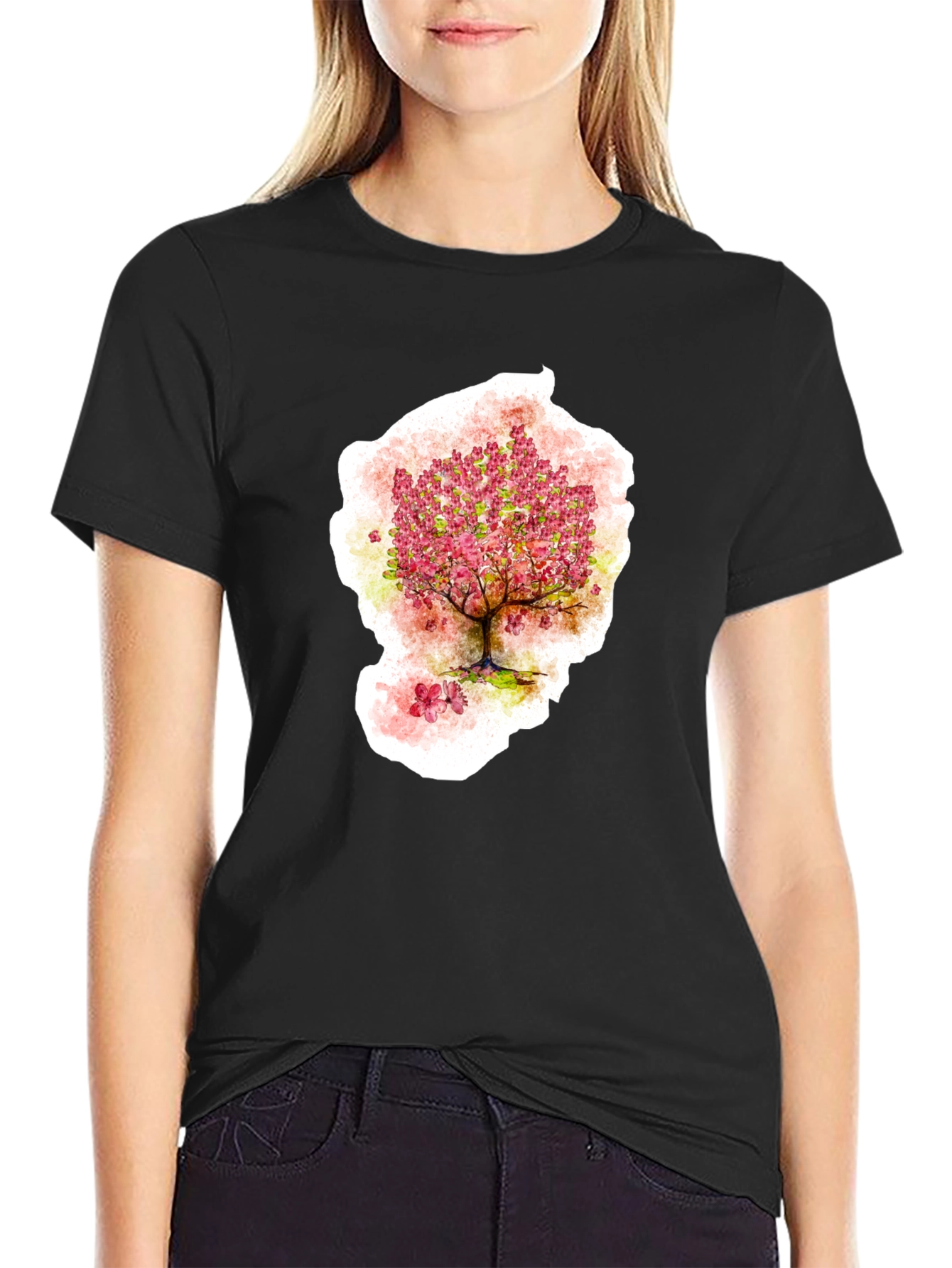 Cherry Blossom Tree Graphic T-Shirt