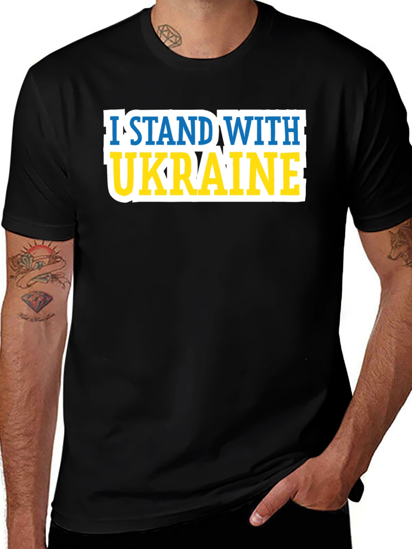 I Stand With Ukraine Graphic Tee - Black