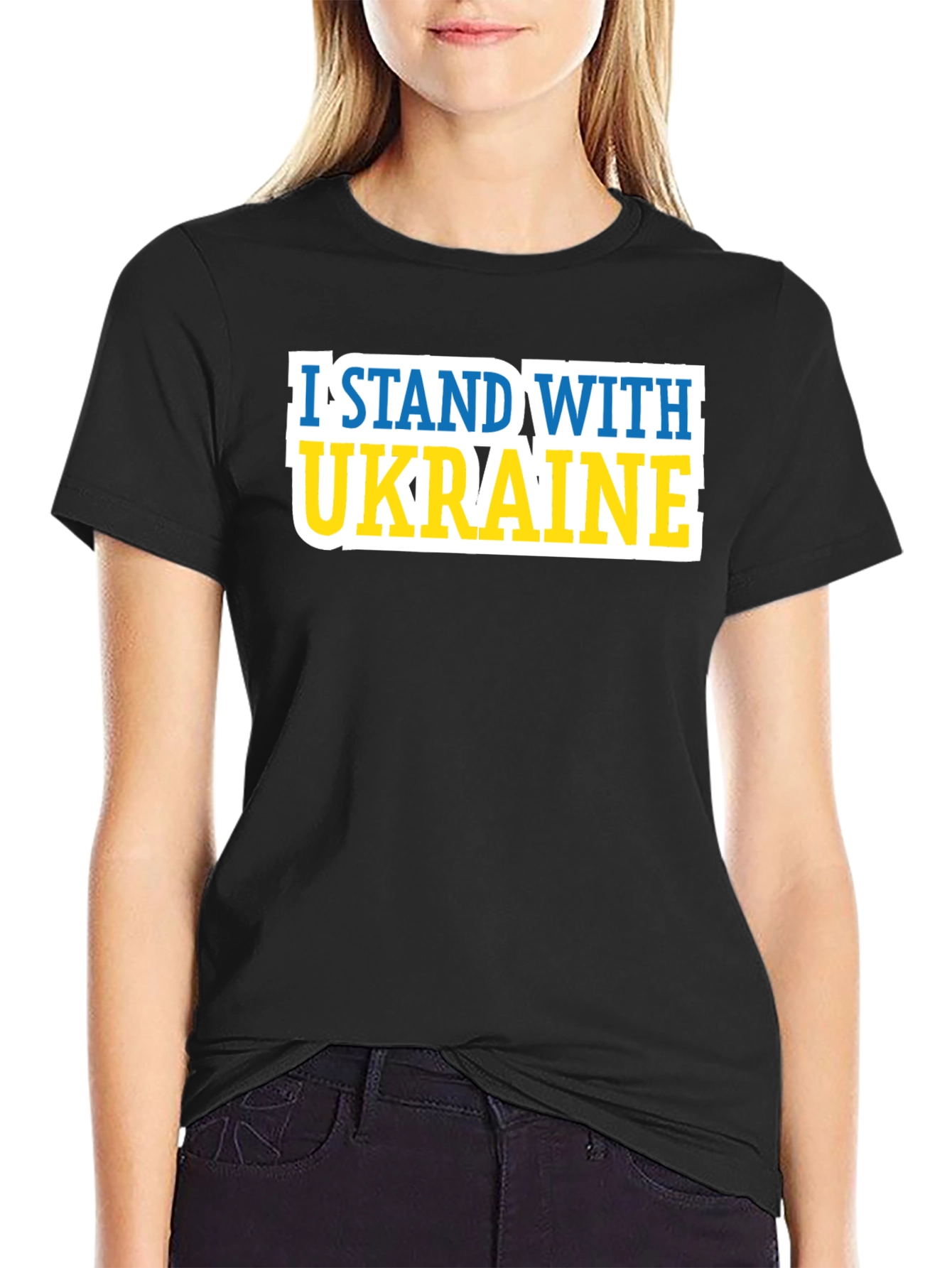 I Stand With Ukraine Graphic Tee - Black