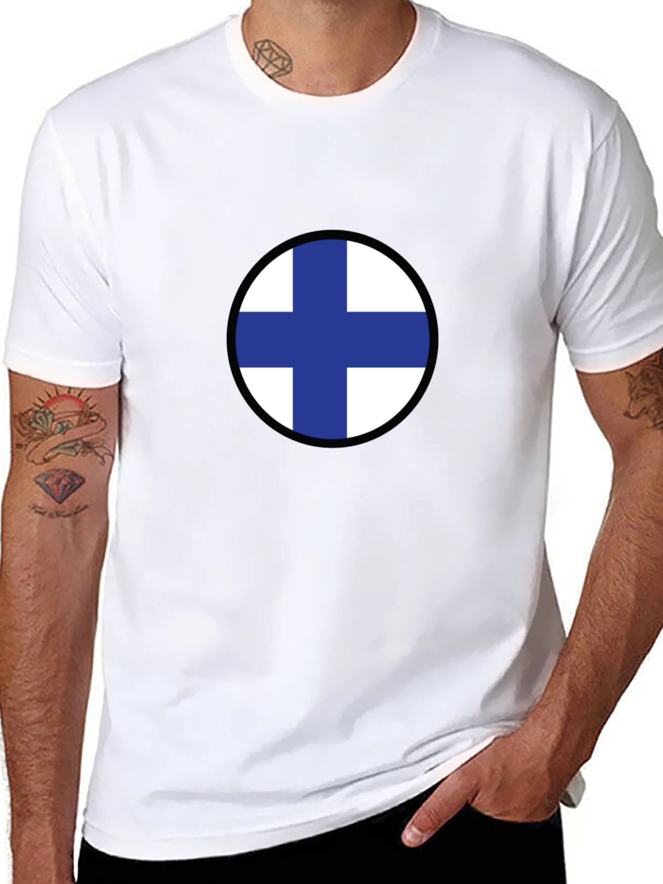Finland Flag T-Shirt - Black - Casual Wear