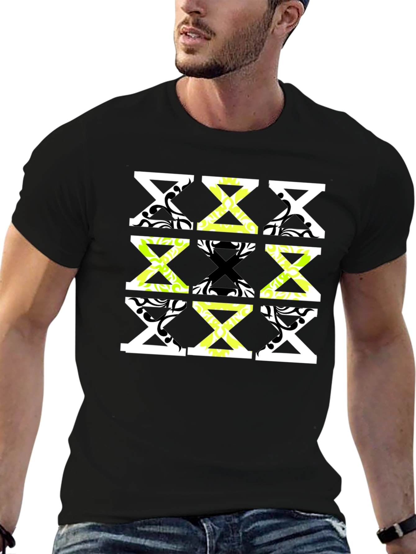 Geometric Patterned Mens Tee - Stylish & Unique