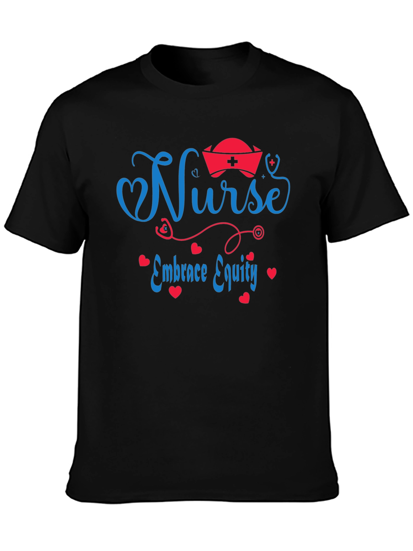 Nurse Embrace Equity Black T-Shirt