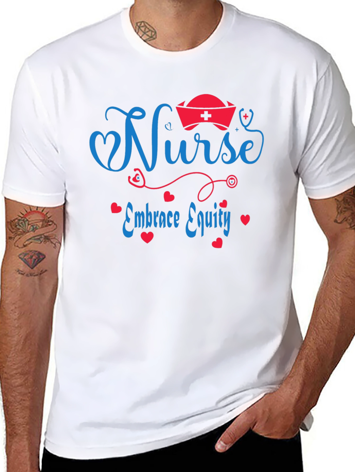 Nurse Embrace Equity Black T-Shirt