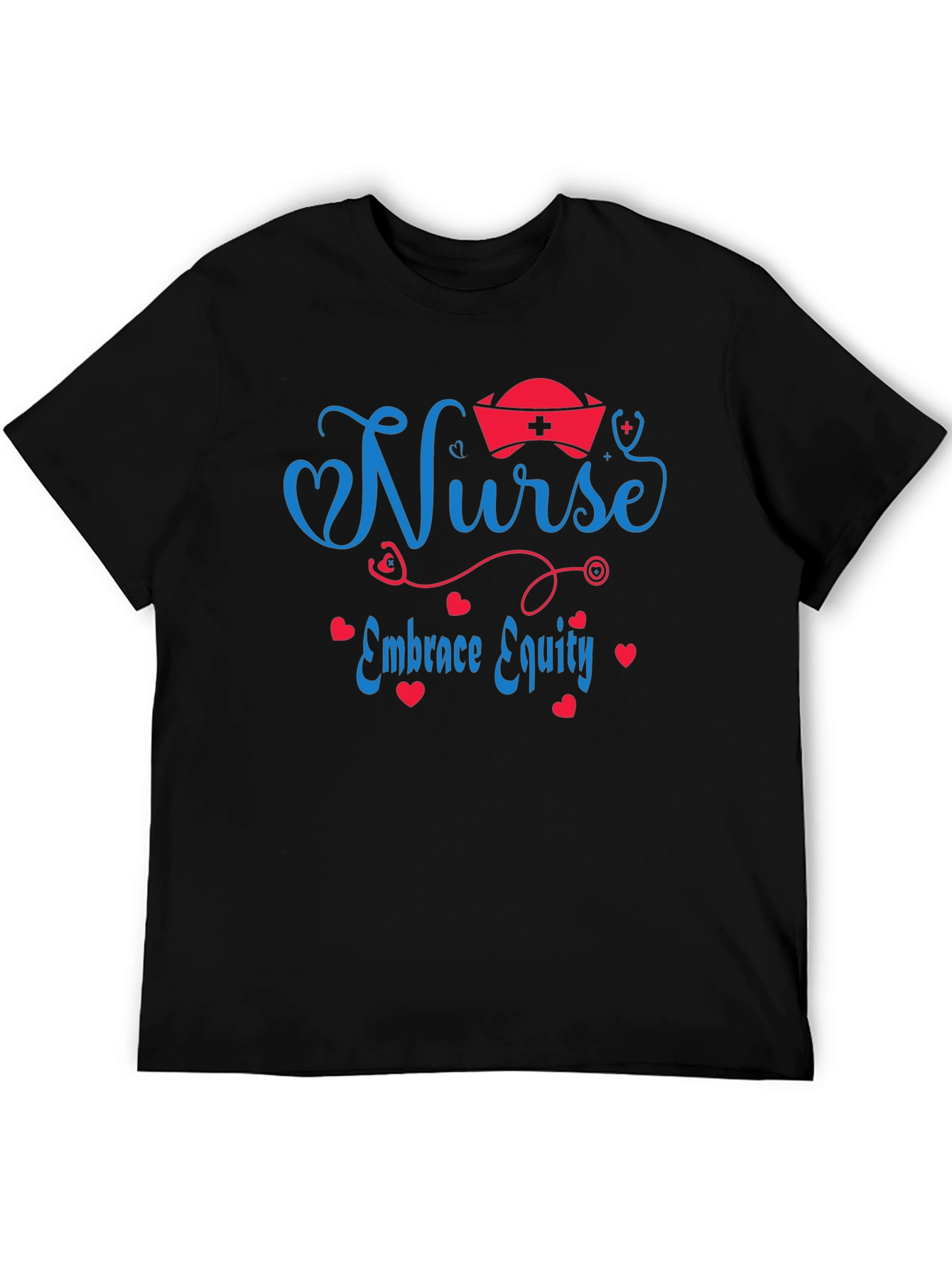 Nurse Embrace Equity Black T-Shirt