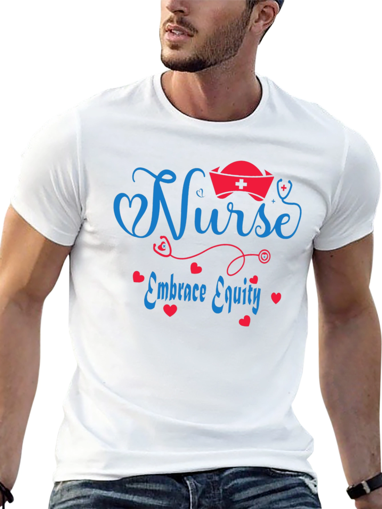 Nurse Embrace Equity Black T-Shirt