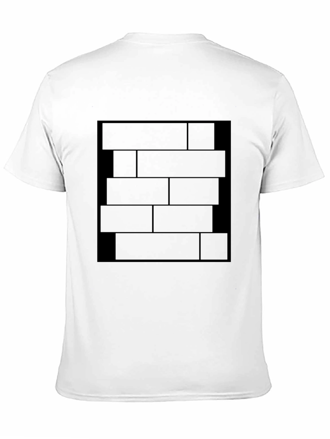 Black Brick Pattern Graphic T-Shirt