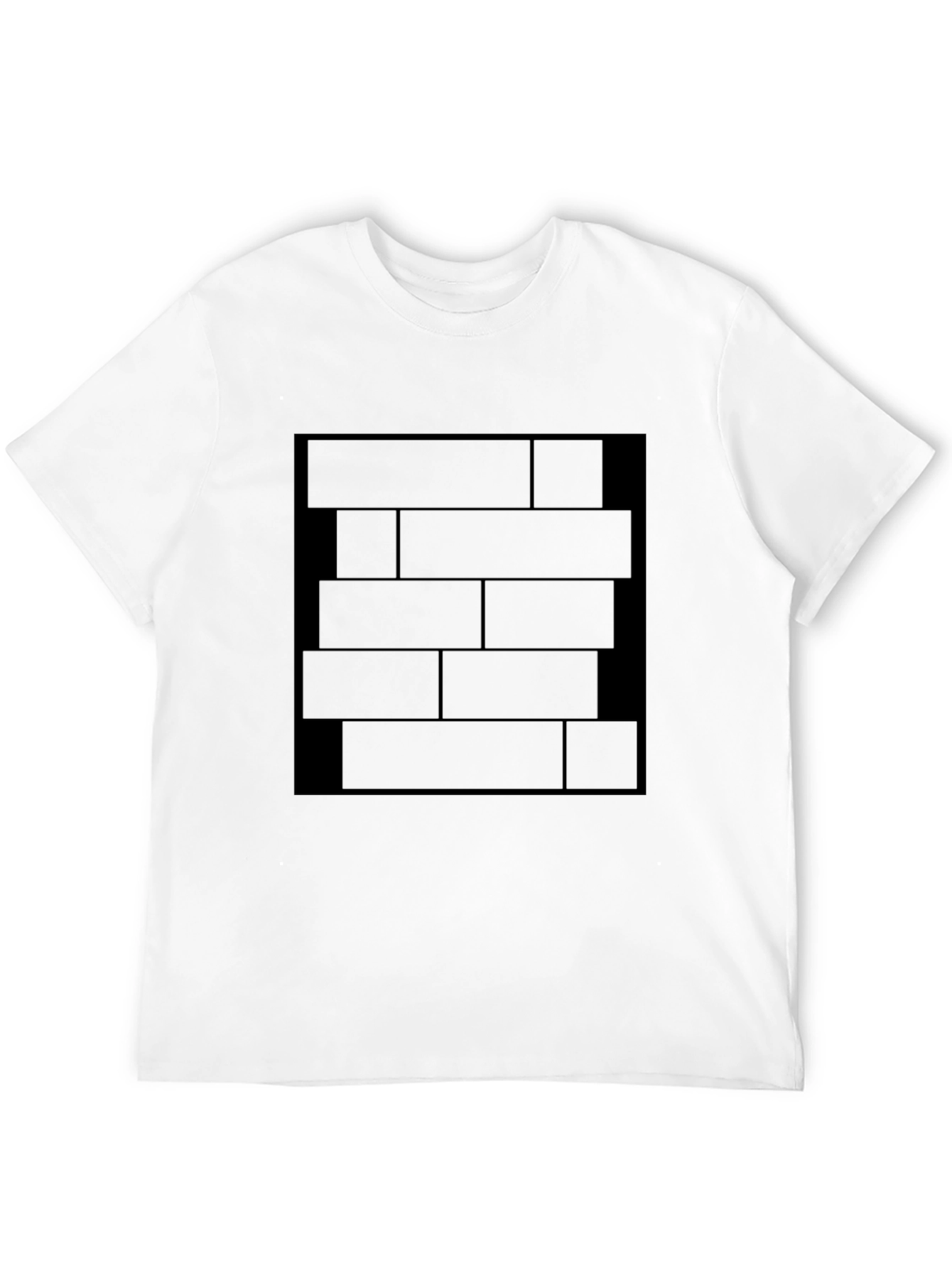 Black Brick Pattern Graphic T-Shirt