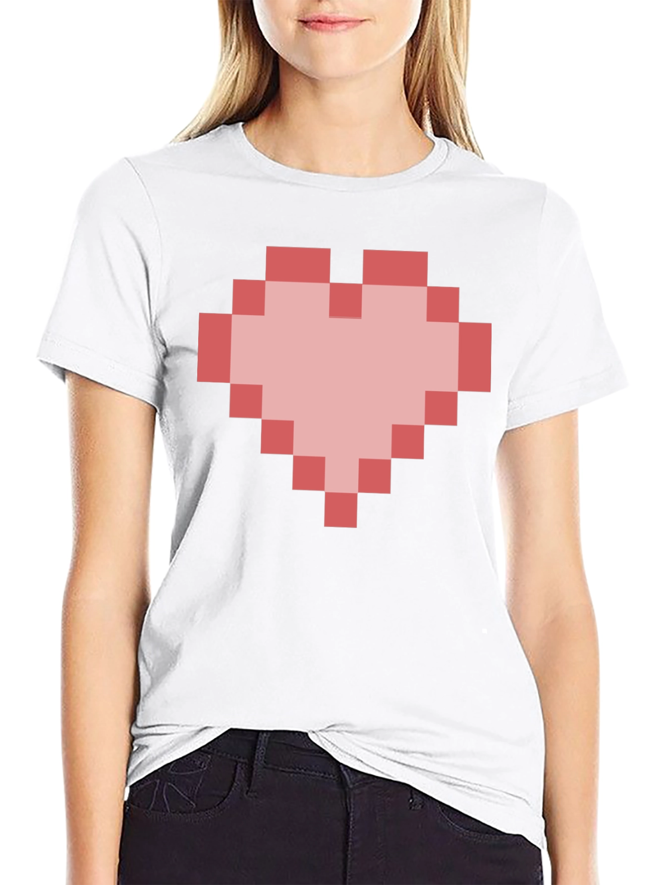 Pixel Heart Graphic T-Shirt - Gamer Style