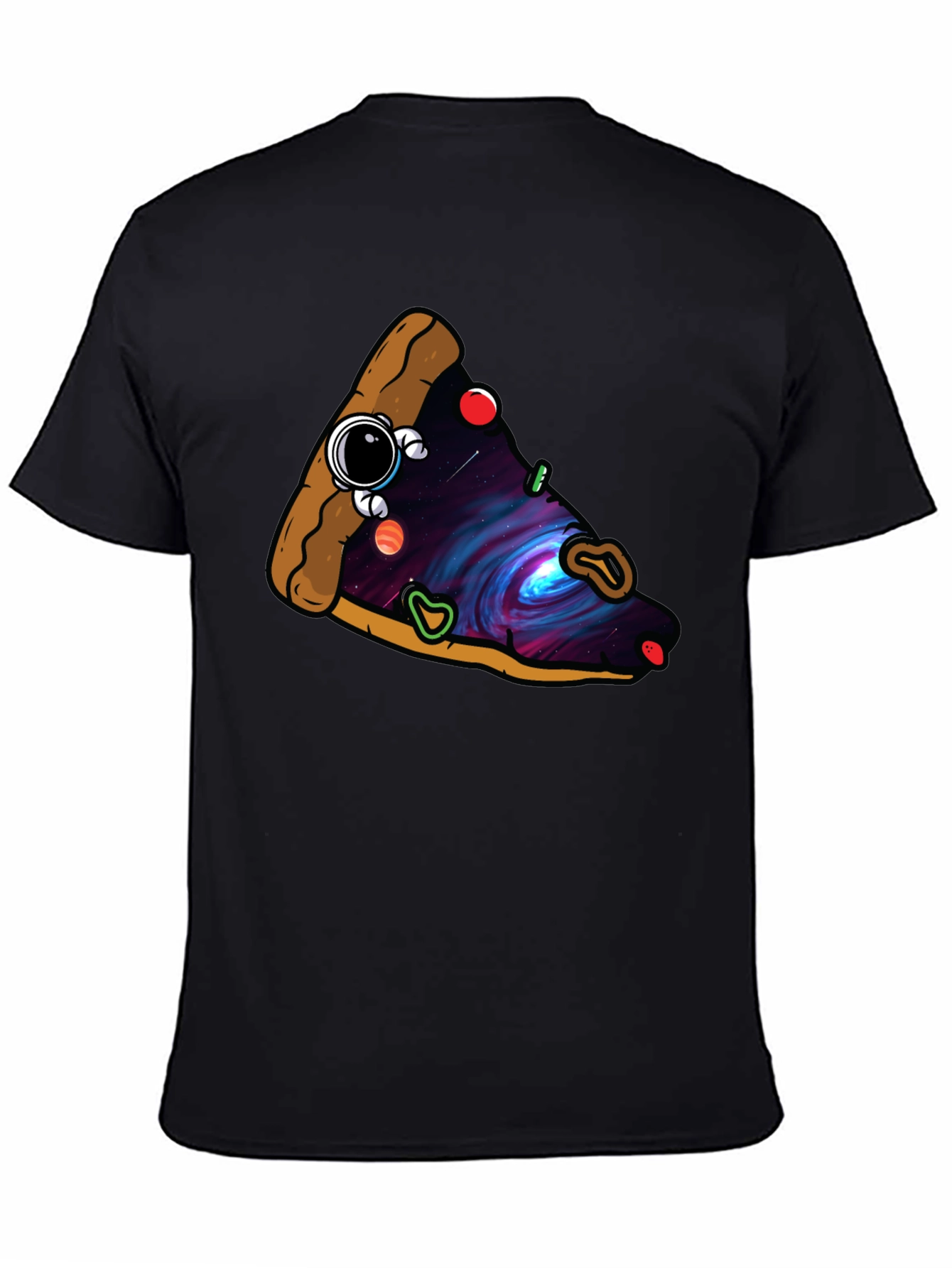 Cosmic Pizza Slice Graphic Tee - Unique Design