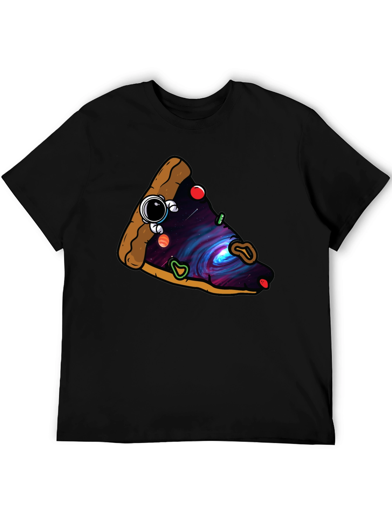 Cosmic Pizza Slice Graphic Tee - Unique Design