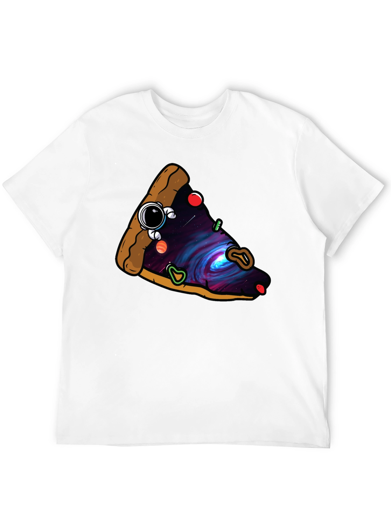 Cosmic Pizza Slice Graphic Tee - Unique Design