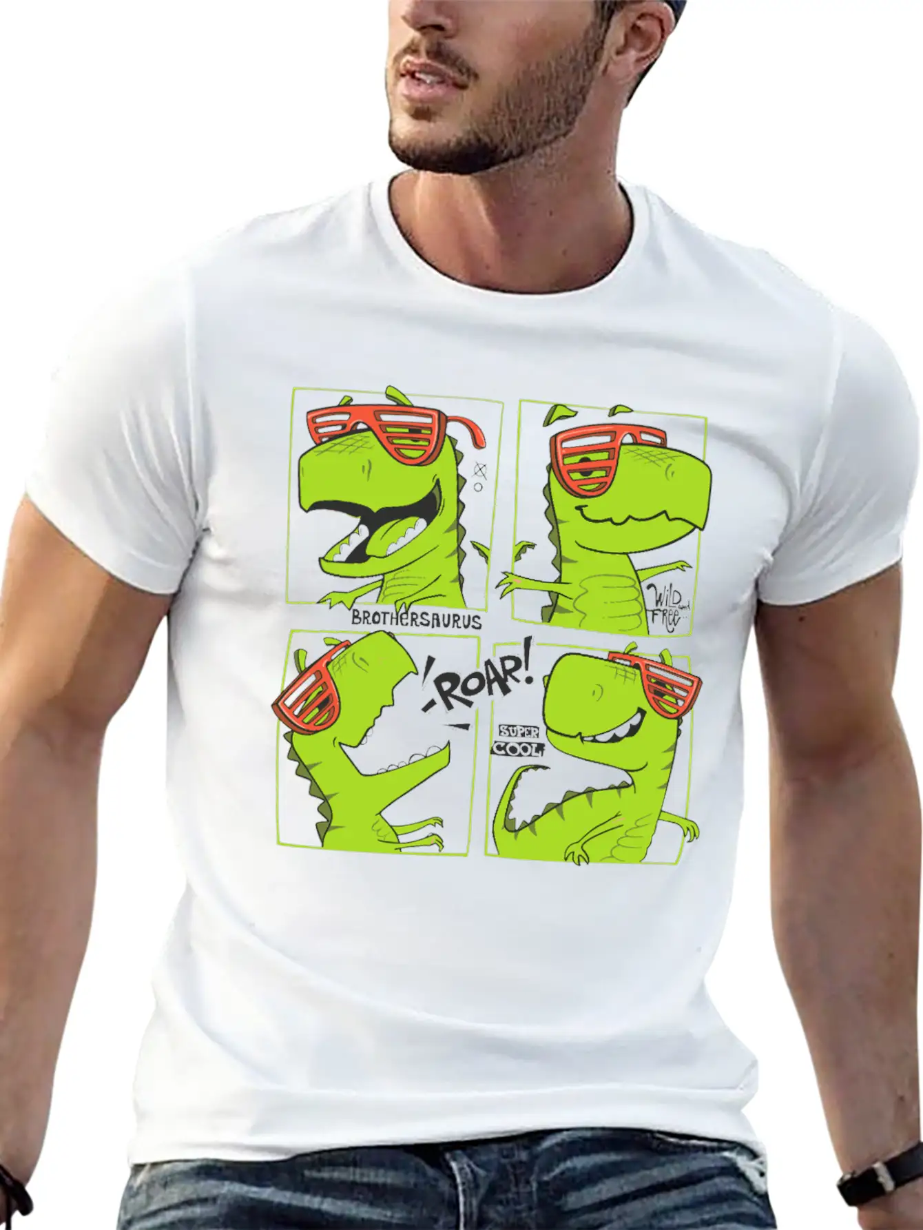 Dinosaurs Unisex Casual T-Shirt – Clean Design For Daily Comfort