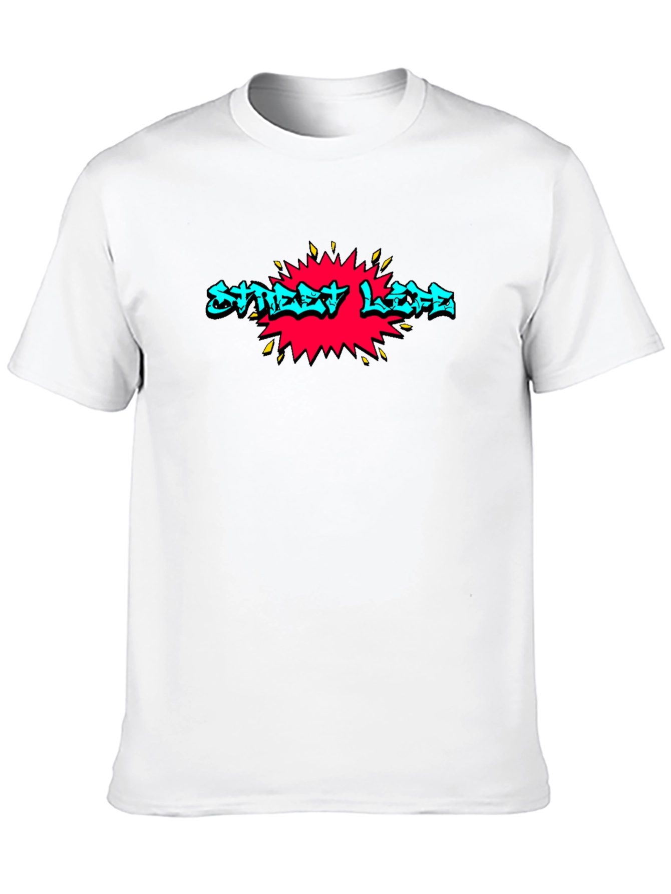 Street Life Graphic Print Black T-Shirt