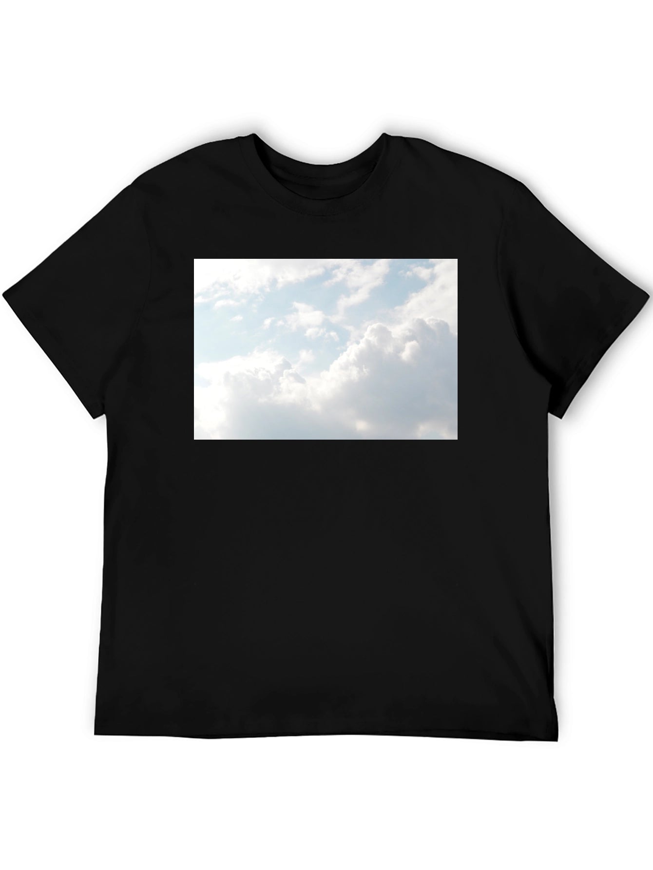 Sky Graphic Black Tee - Cotton Blend Comfort