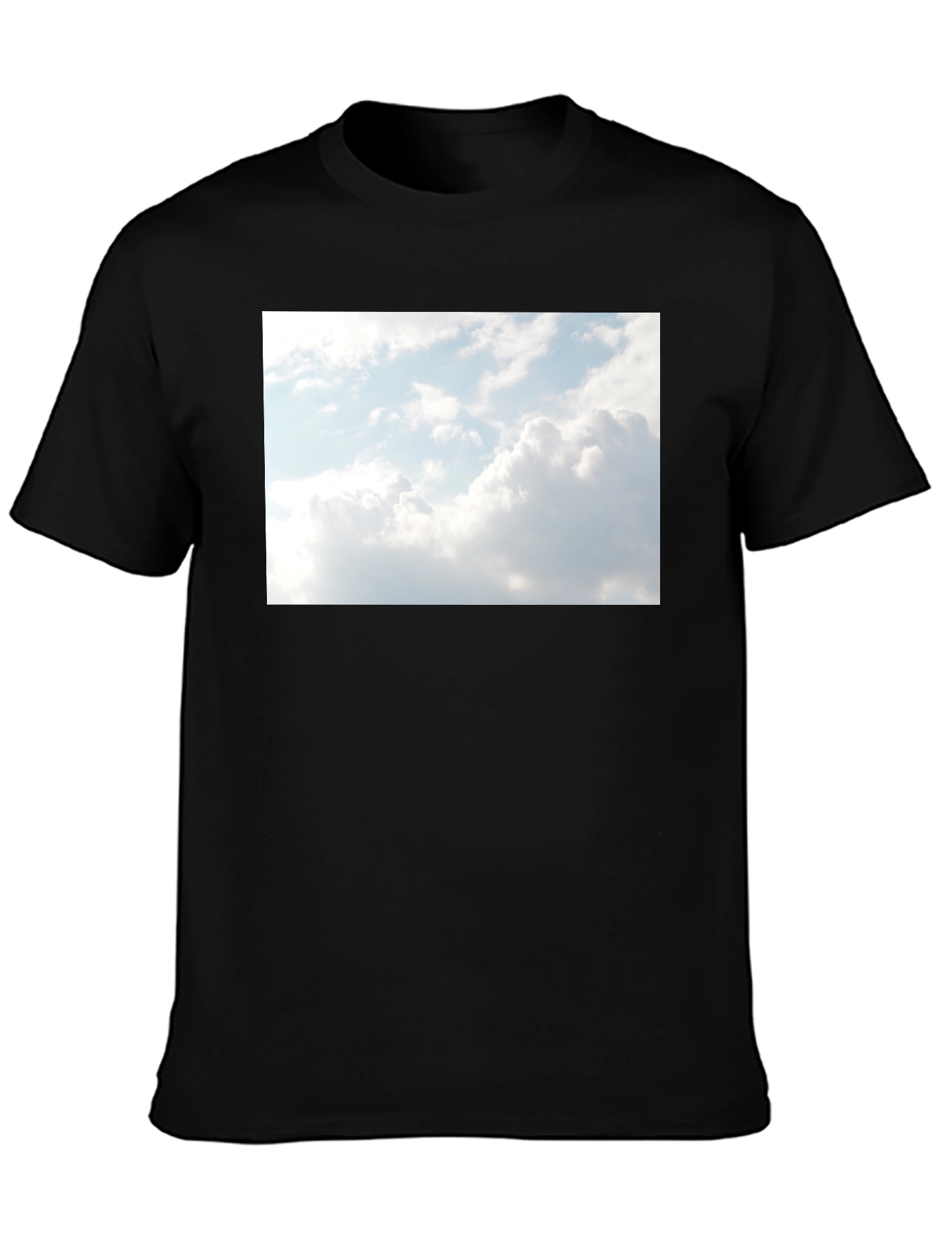 Sky Graphic Black Tee - Cotton Blend Comfort