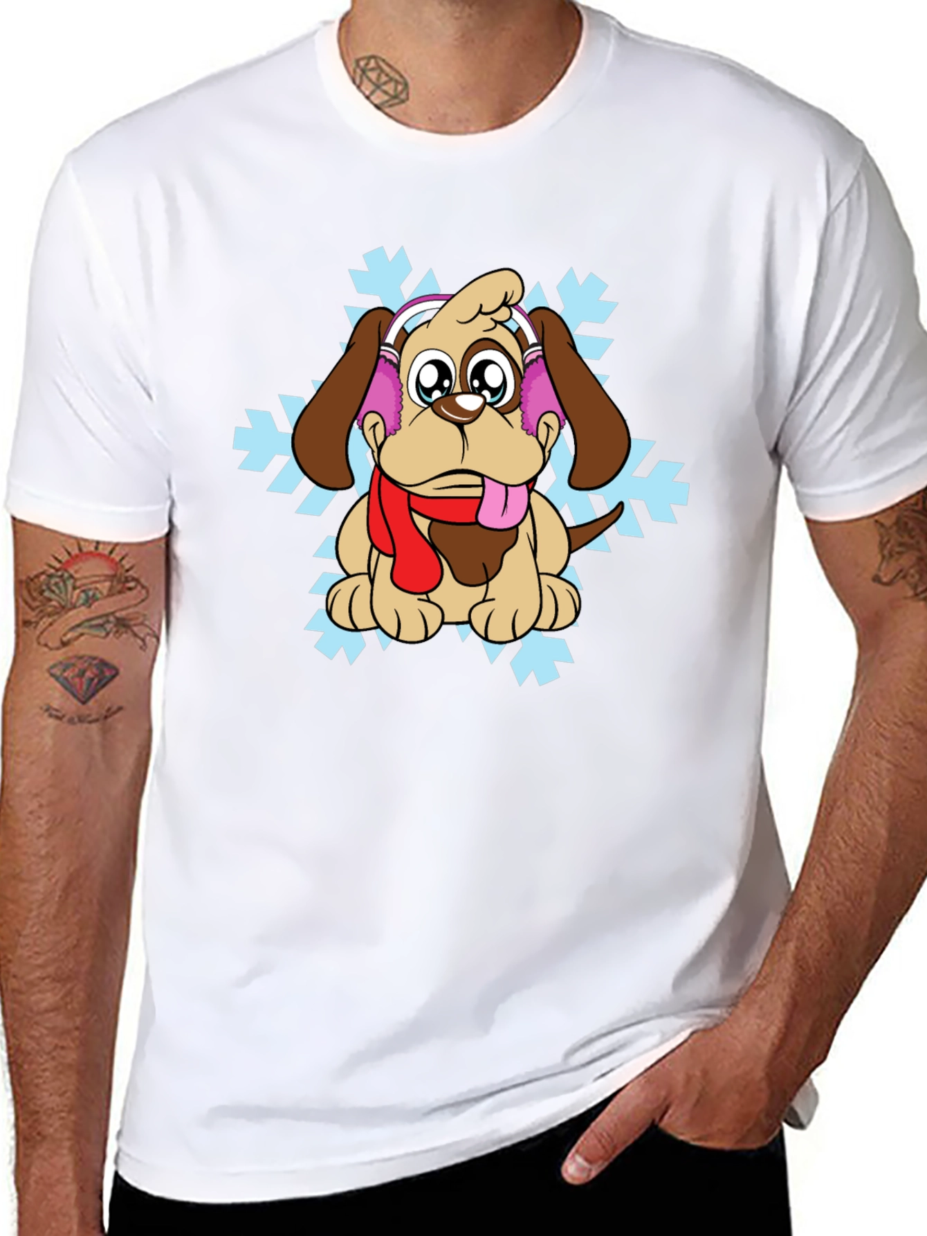 Winter Dog Graphic Tee - Cute Holiday Shirt
