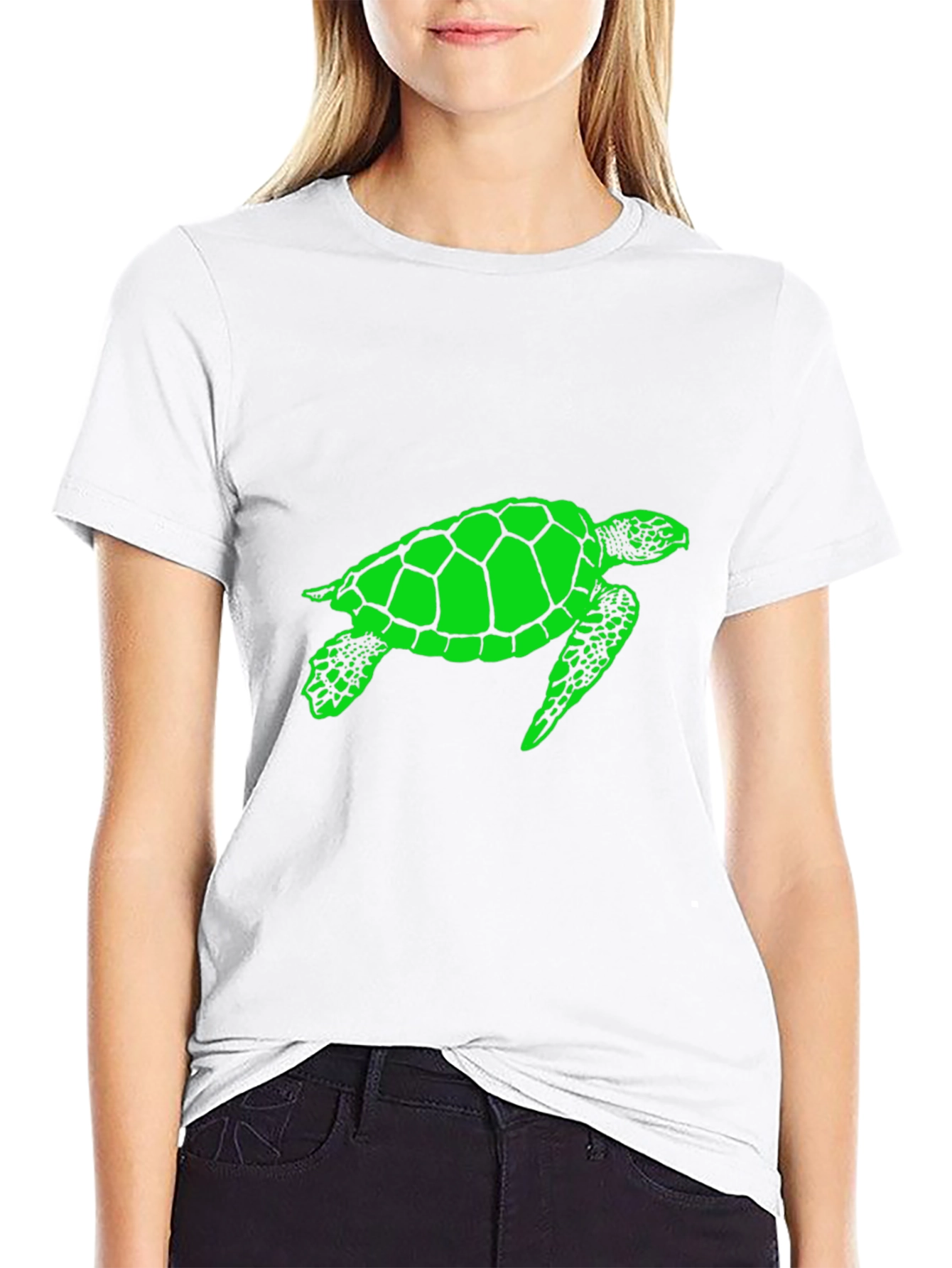 Sea Turtle Graphic Tee - Black Cotton T-Shirt