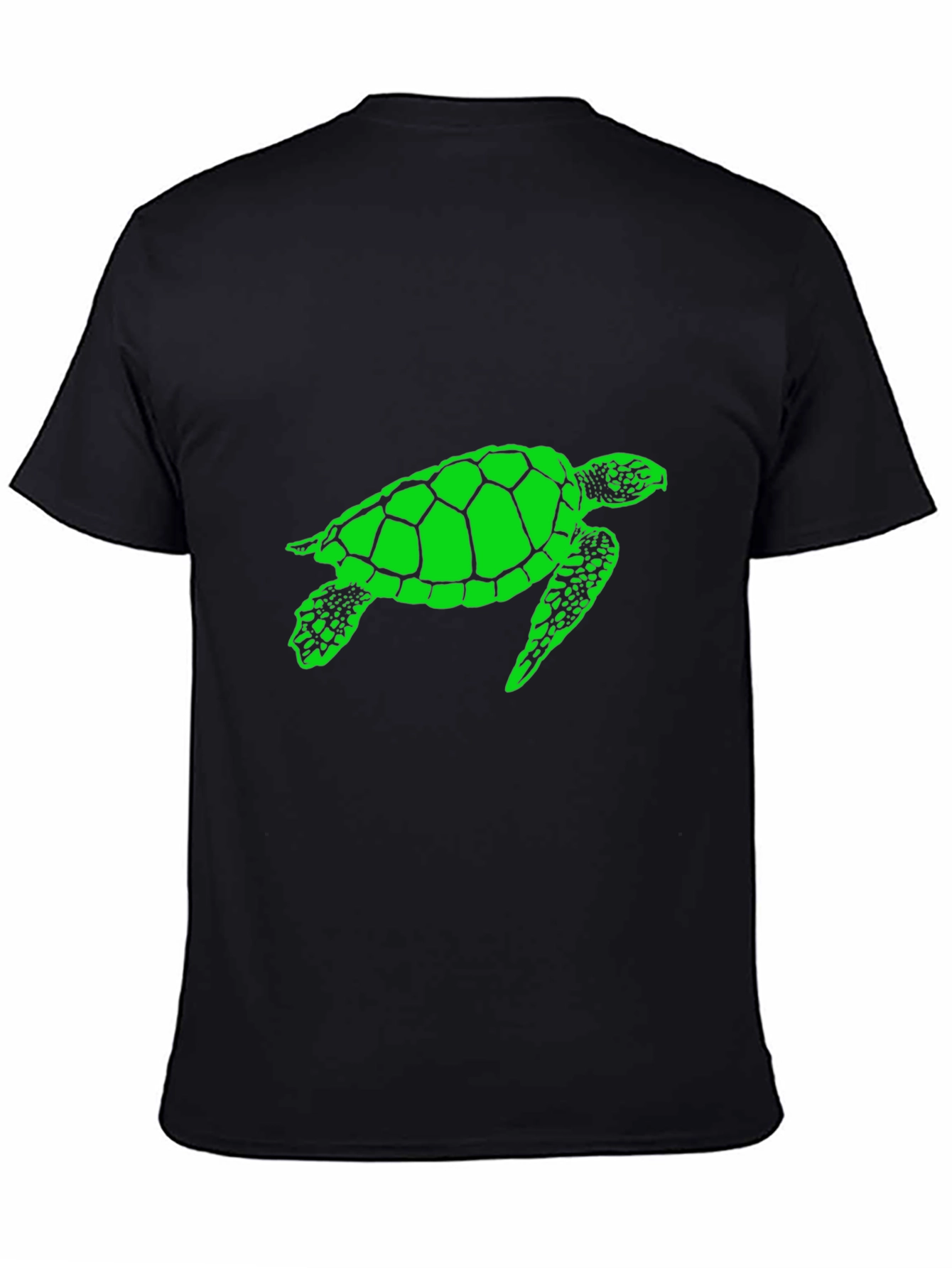 Sea Turtle Graphic Tee - Black Cotton T-Shirt
