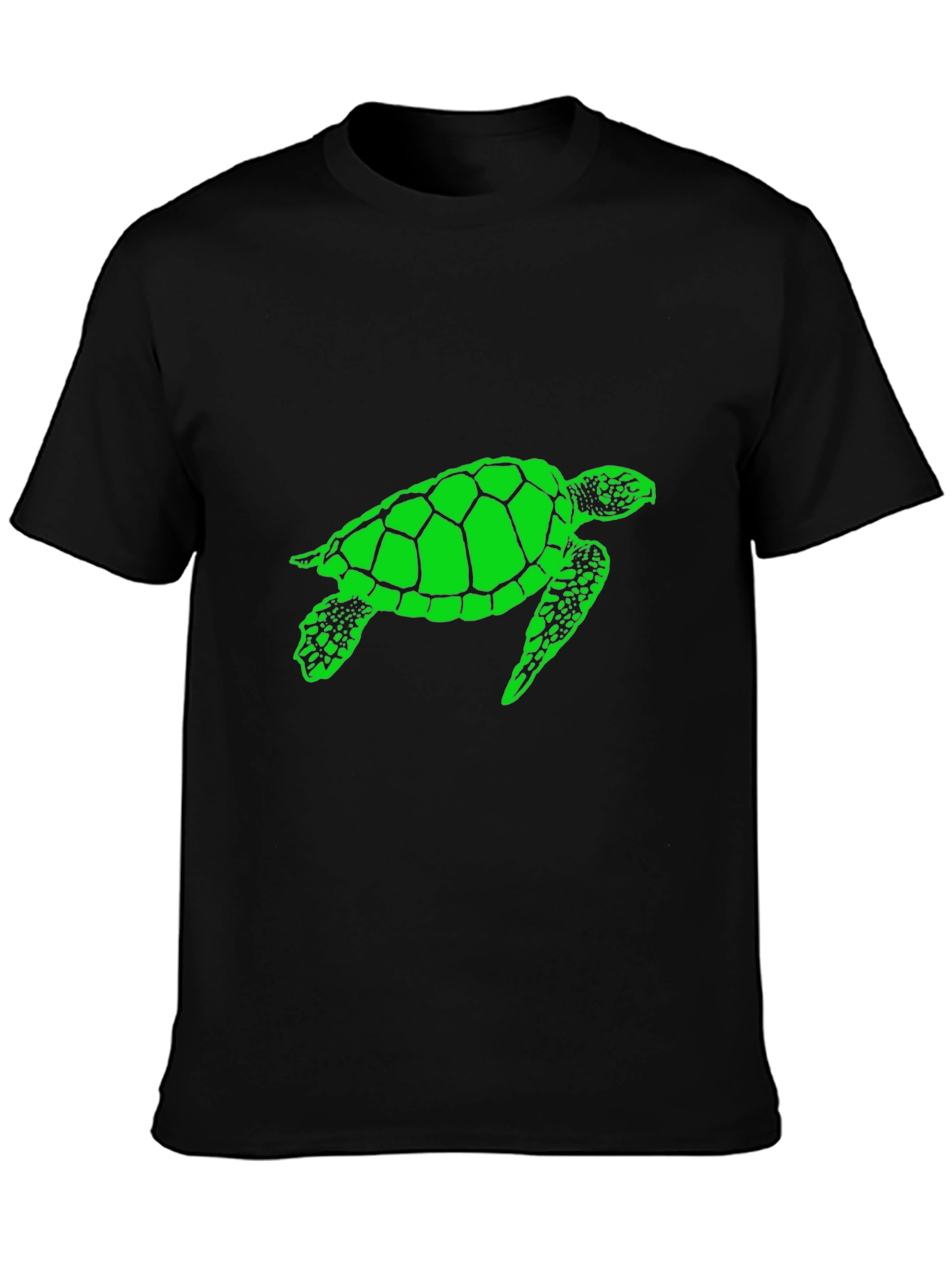 Sea Turtle Graphic Tee - Black Cotton T-Shirt