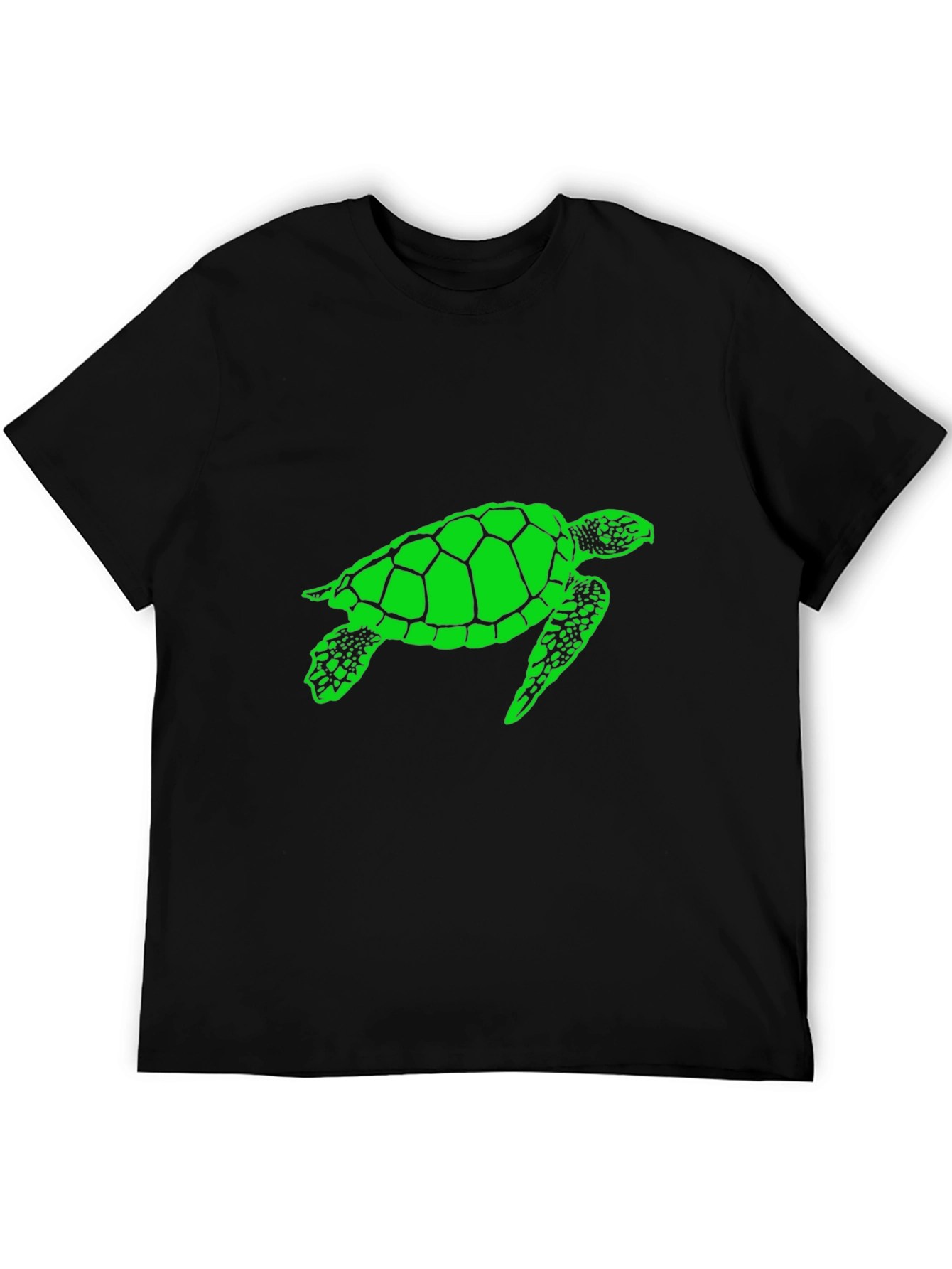 Sea Turtle Graphic Tee - Black Cotton T-Shirt