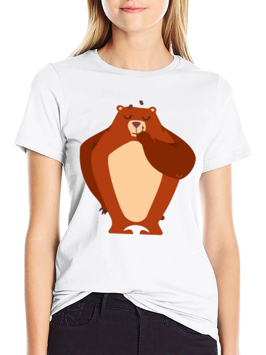 Bear Graphic T-Shirt - Black Cotton Tee