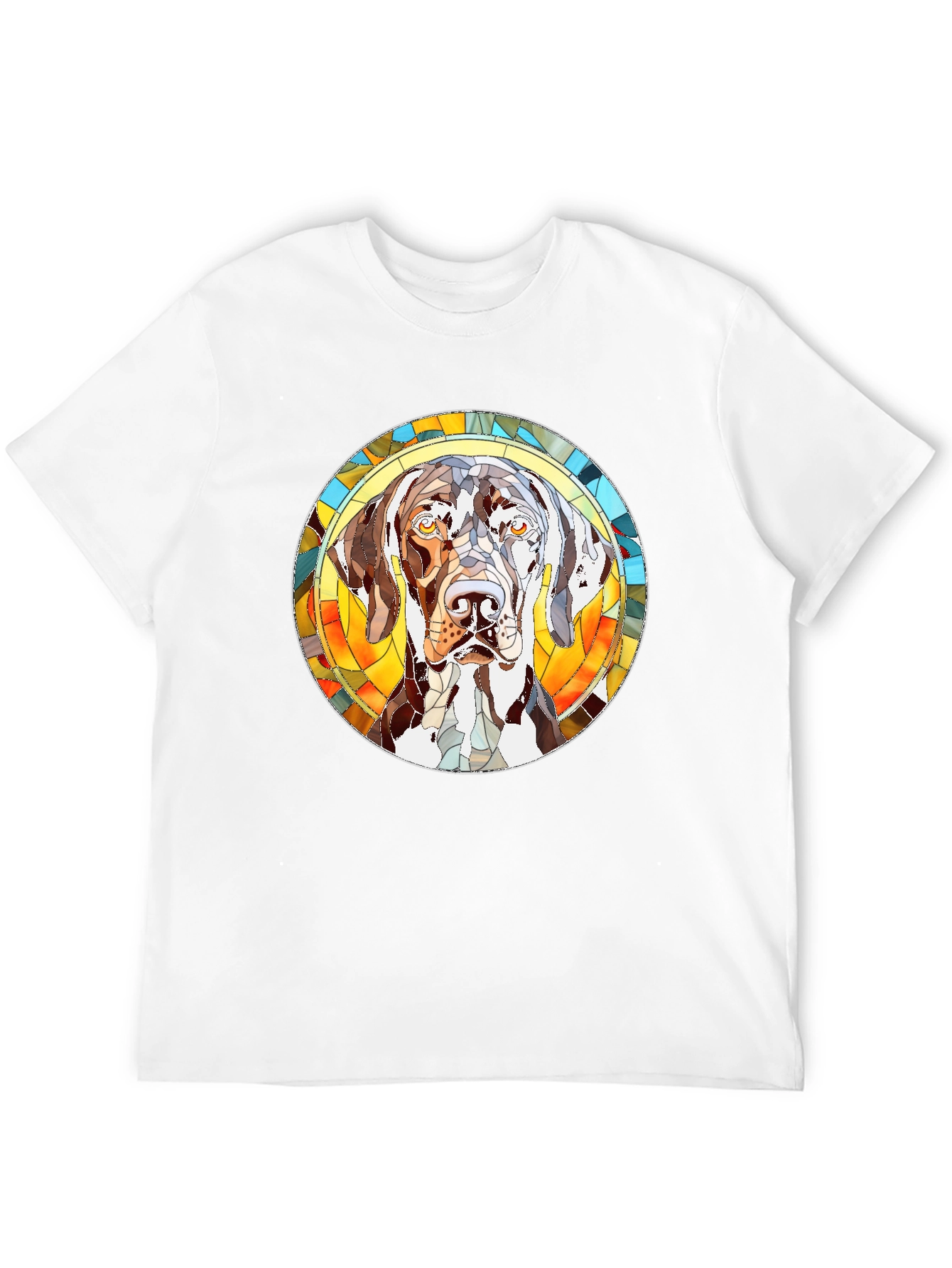 Dog Stained Glass Graphic Tee - Black