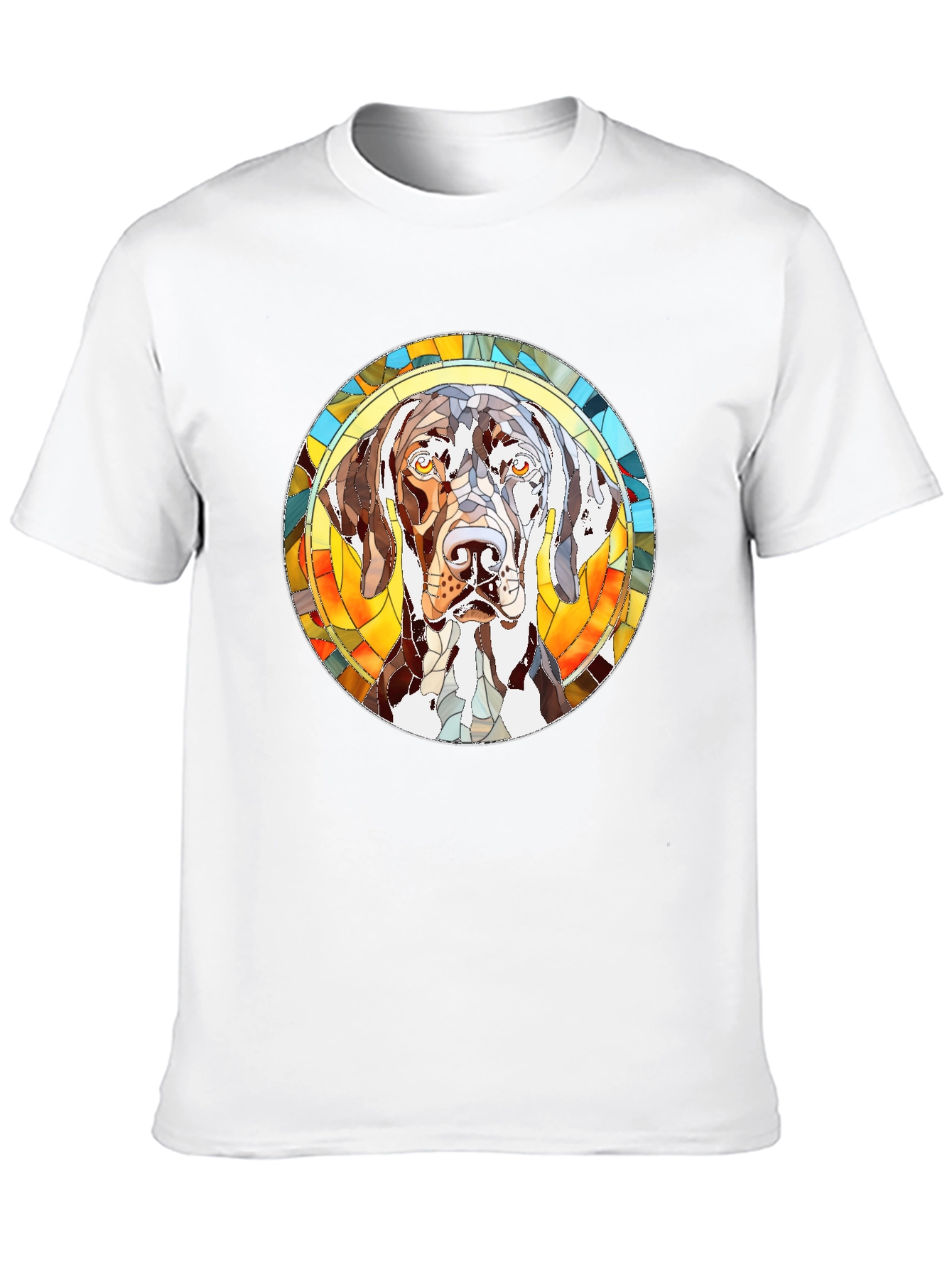 Dog Stained Glass Graphic Tee - Black
