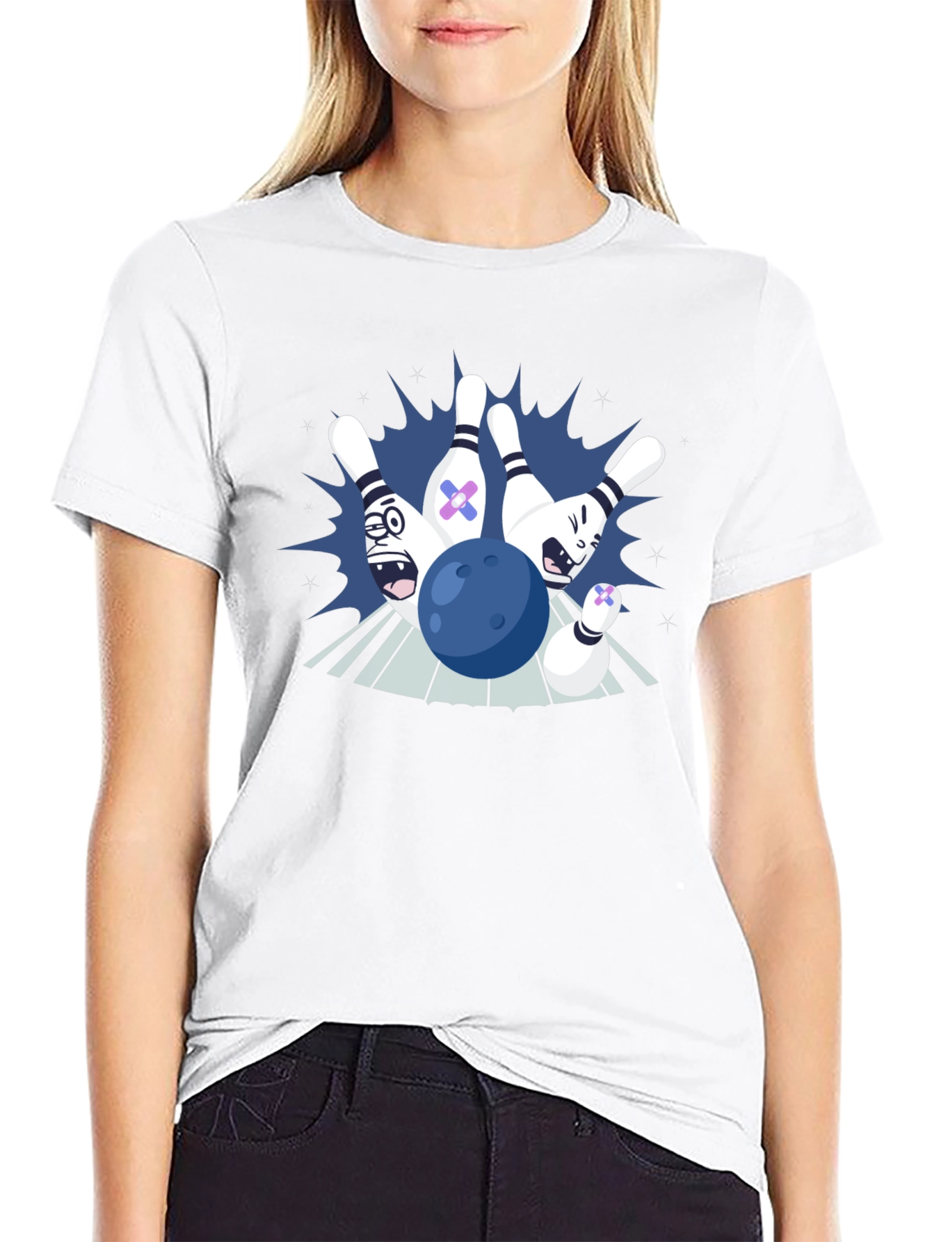 Bowling Strike T-Shirt - Fun Cartoon Design