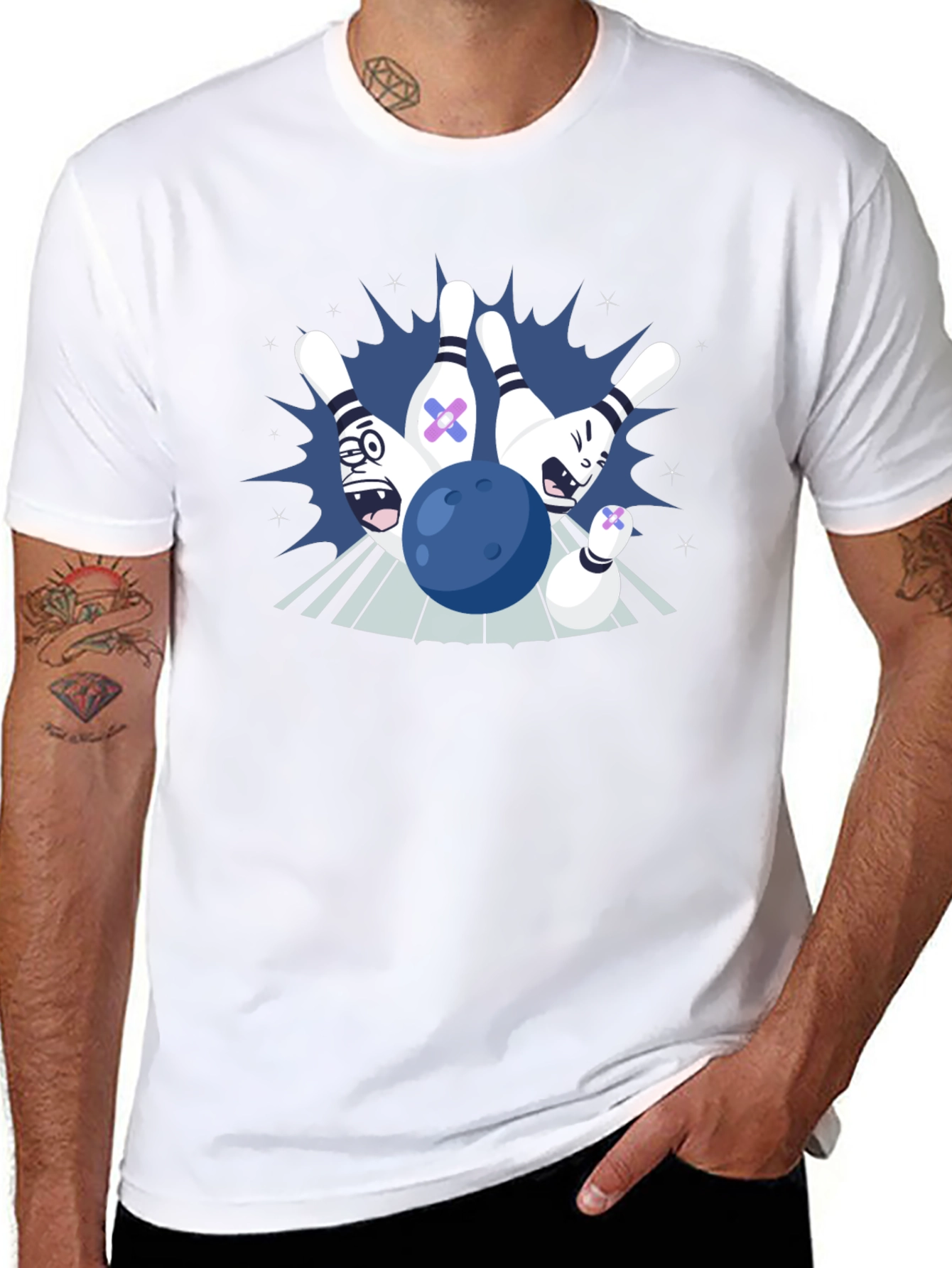Bowling Strike T-Shirt - Fun Cartoon Design