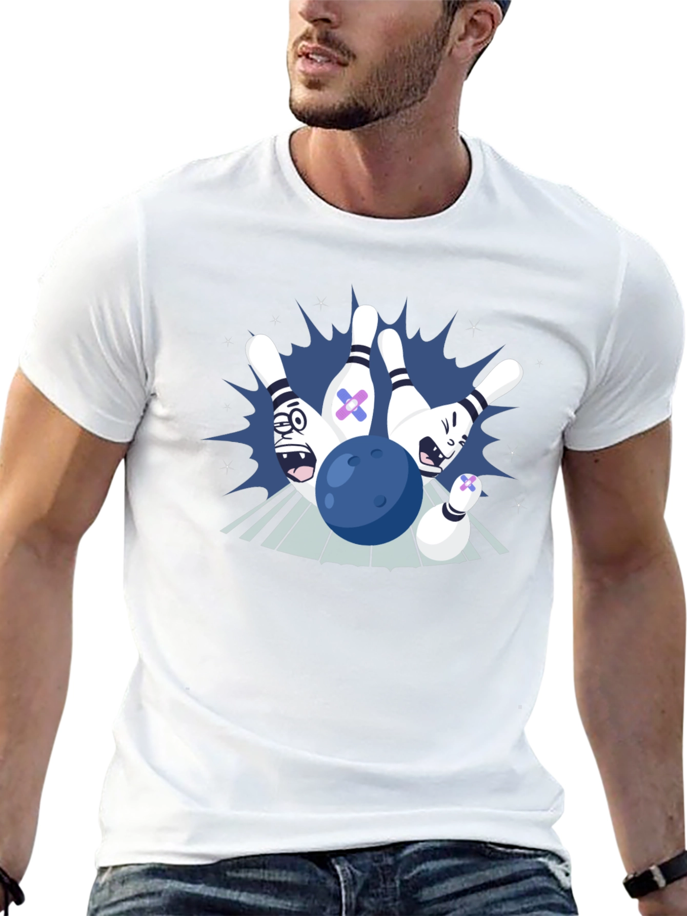 Bowling Strike T-Shirt - Fun Cartoon Design