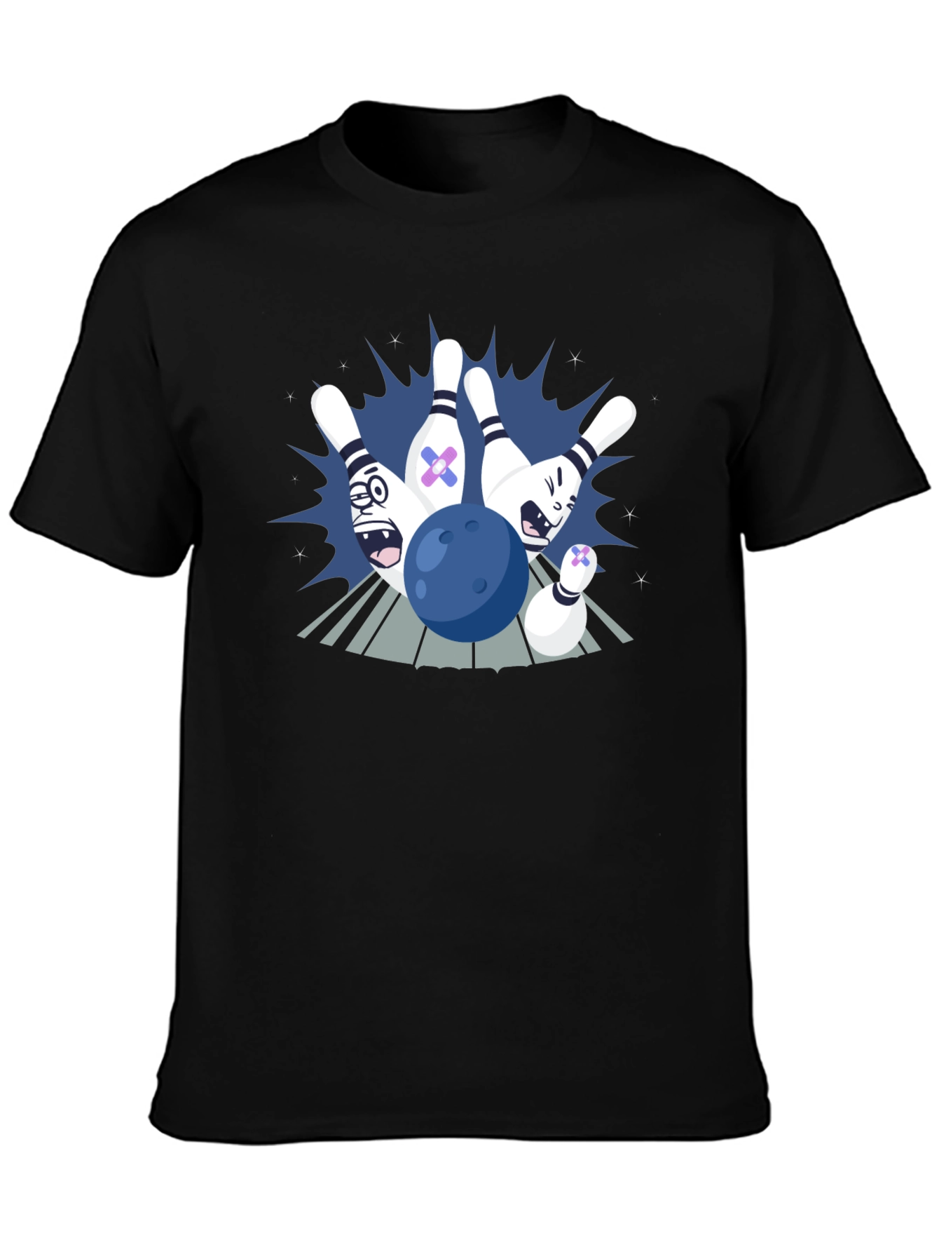 Bowling Strike T-Shirt - Fun Cartoon Design
