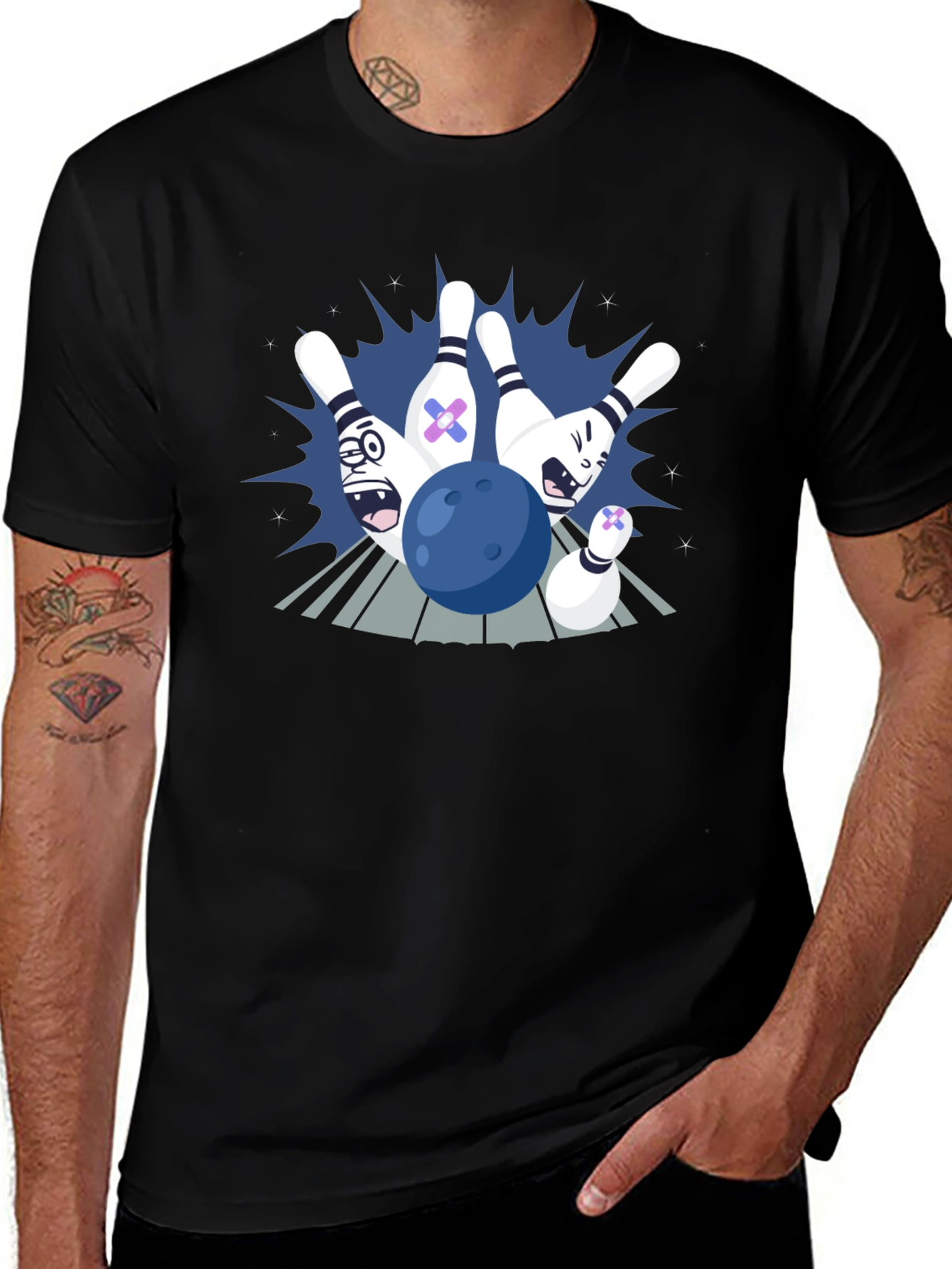 Bowling Strike T-Shirt - Fun Cartoon Design